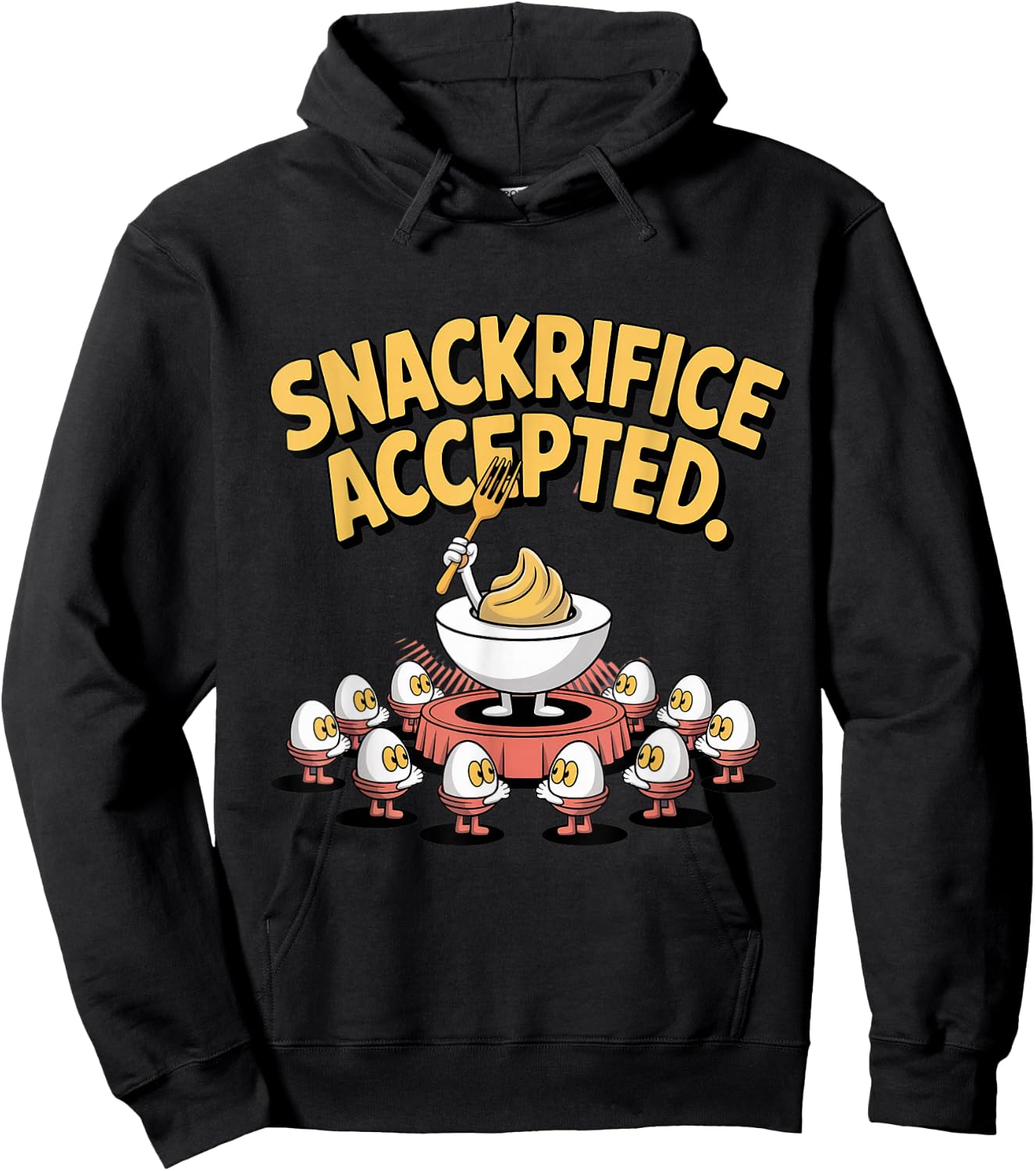 Snackrifice Accepted Funny Deviled Egg Hoodie - Hoodie | Black