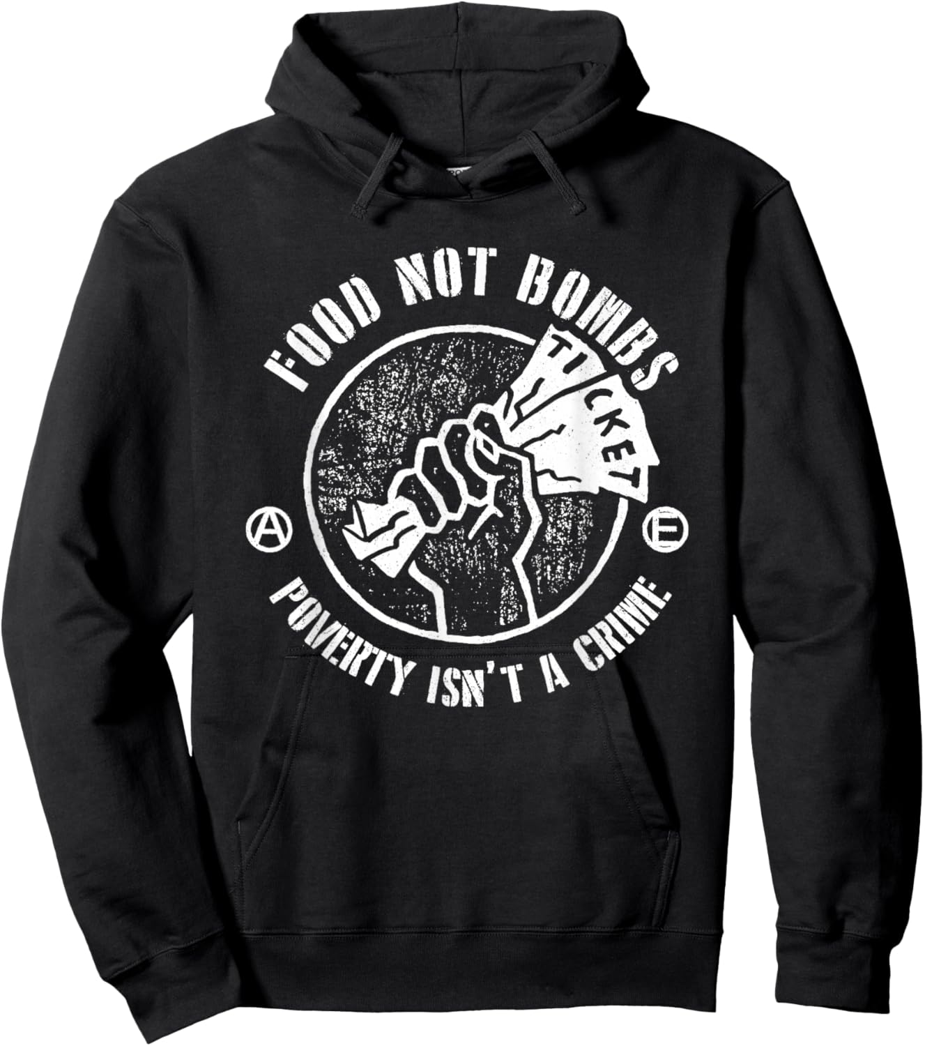 Food Not Bombs Poverty Isn’t A Crime In Law Hoodie - Hoodie | Black