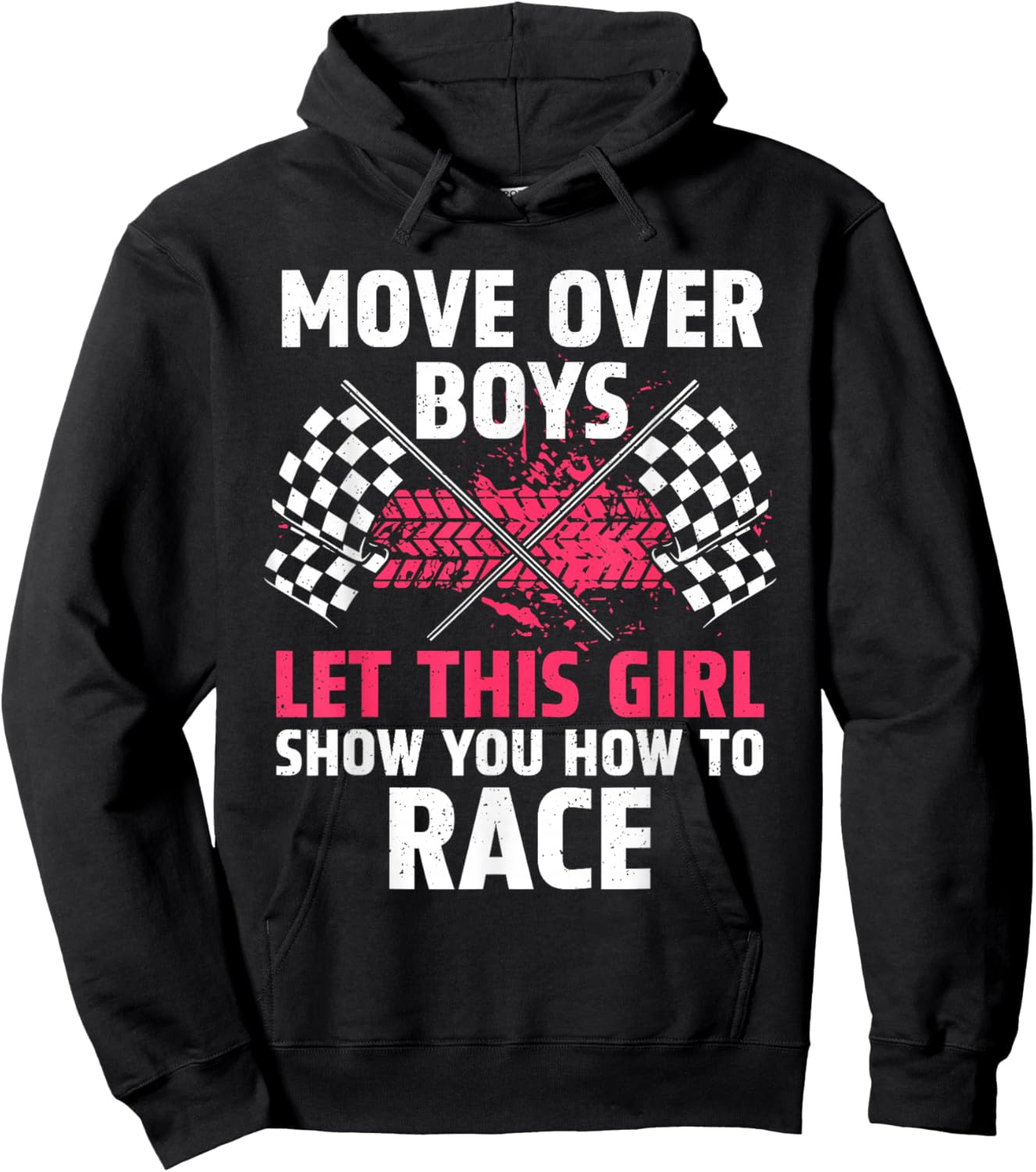 Funny Race Car Driver Art For Girls Women Kids Racing Lover Hoodie - Hoodie | Black