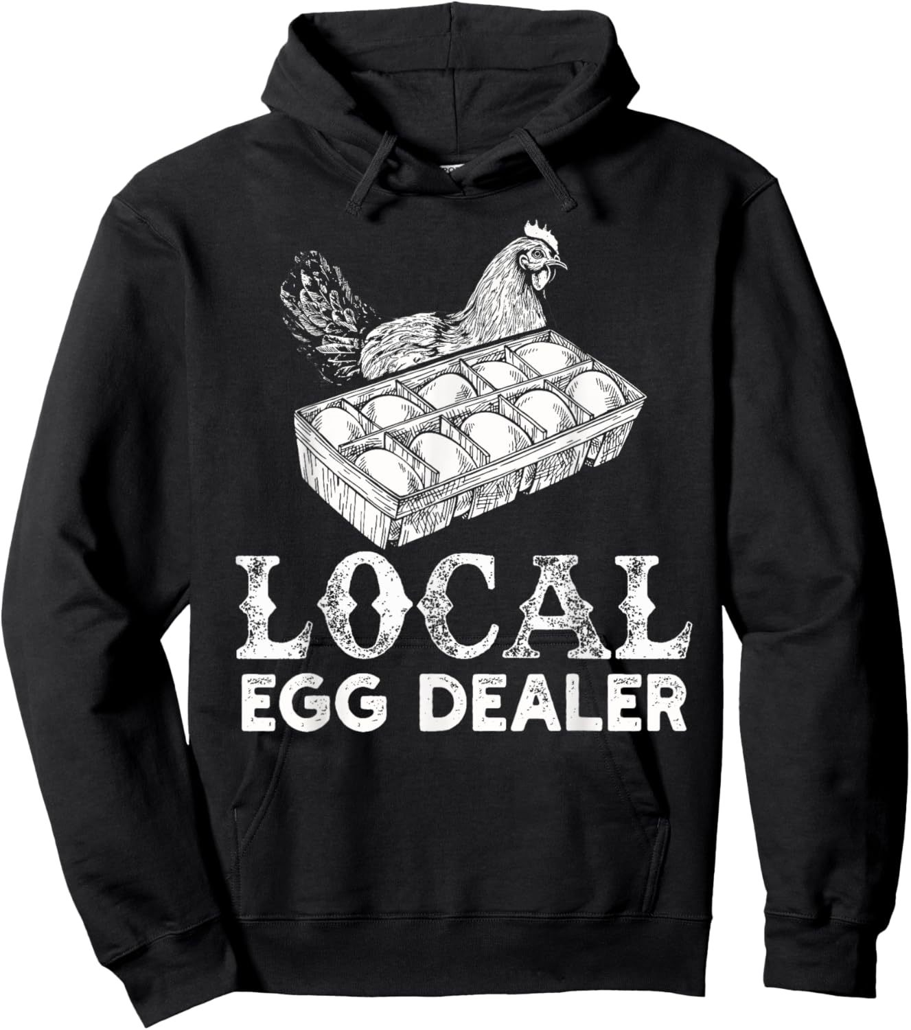 Local Egg Dealer Funny Agriculture Farmer Chicken Lover Hoodie - Hoodie | Black