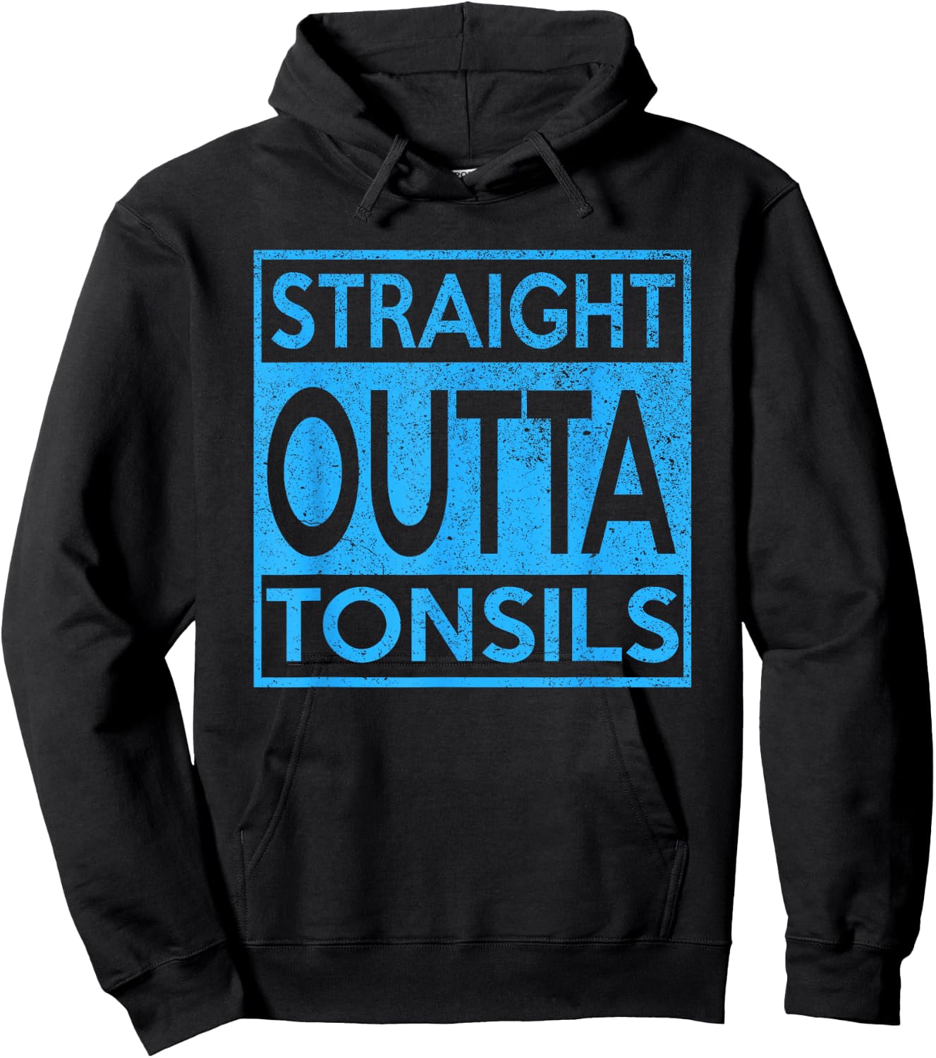 Funny Straight Outta Tonsils Removal Surgery Recovery Gift Hoodie - Hoodie | Black