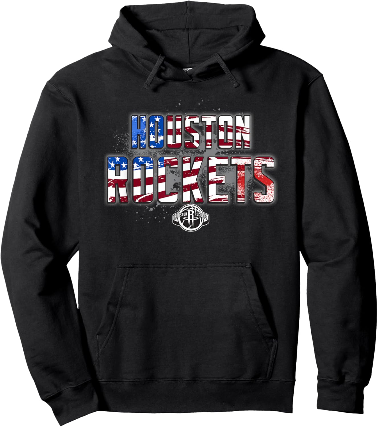 NBA Houston Rockets American Flag Distressed Paint Spill Hoodie - Hoodie | Black