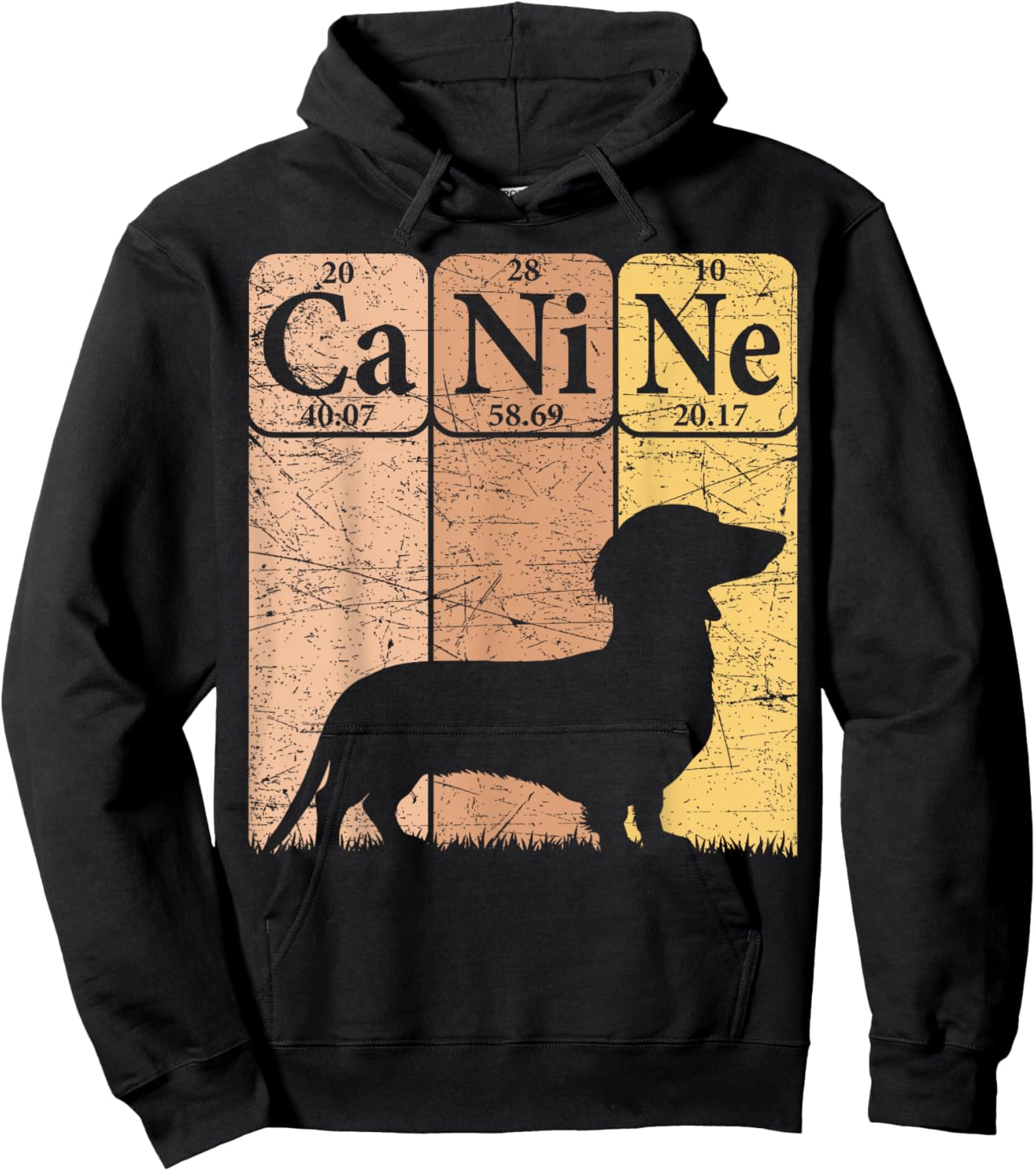 Dachshund Dog Periodic Table Elements Dog Lover Canine Hoodie - Hoodie | Black
