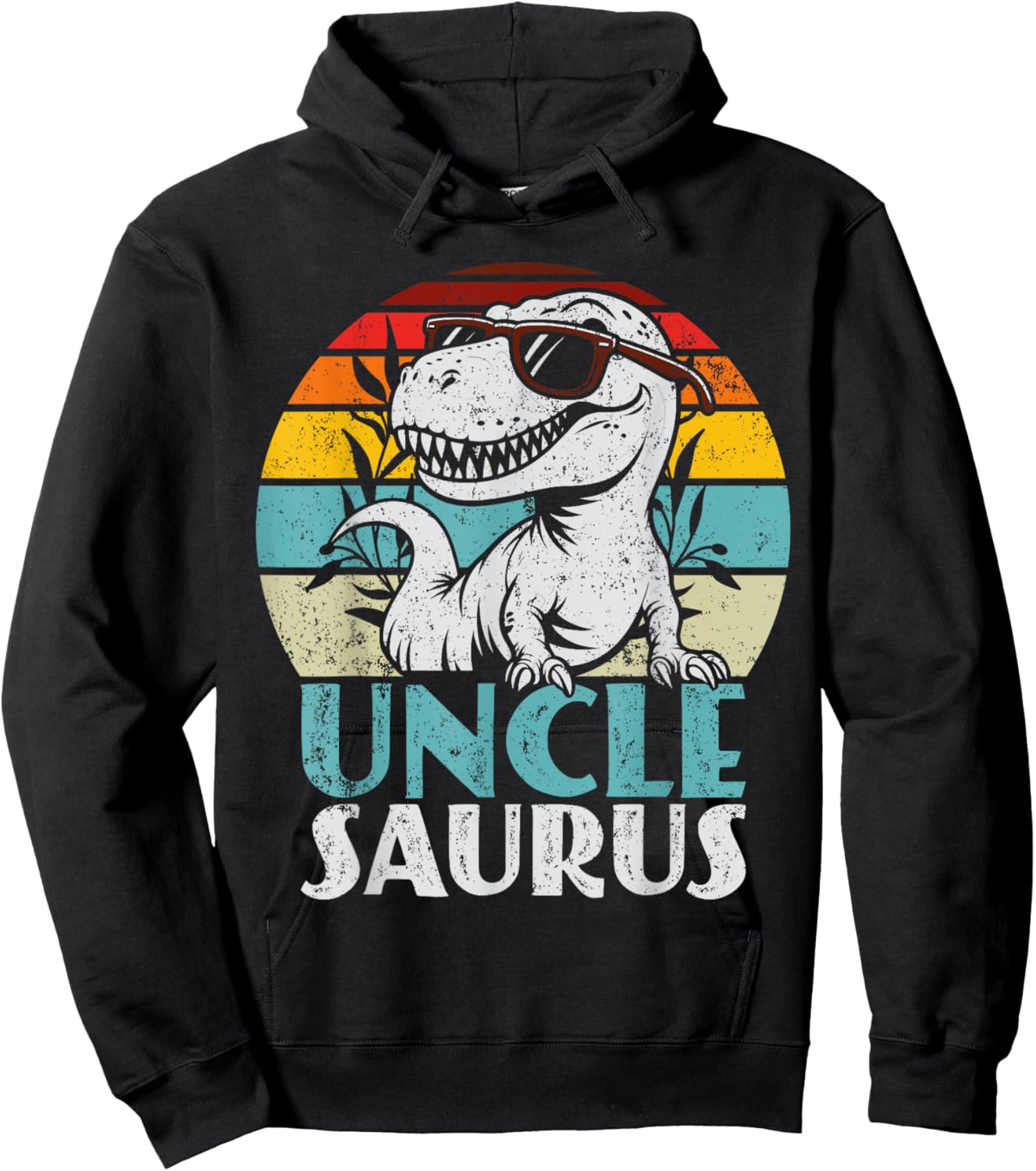 Unclesaurus T-Rex Dinosaur Uncle Saurus Family Matching Hoodie - Hoodie | Black