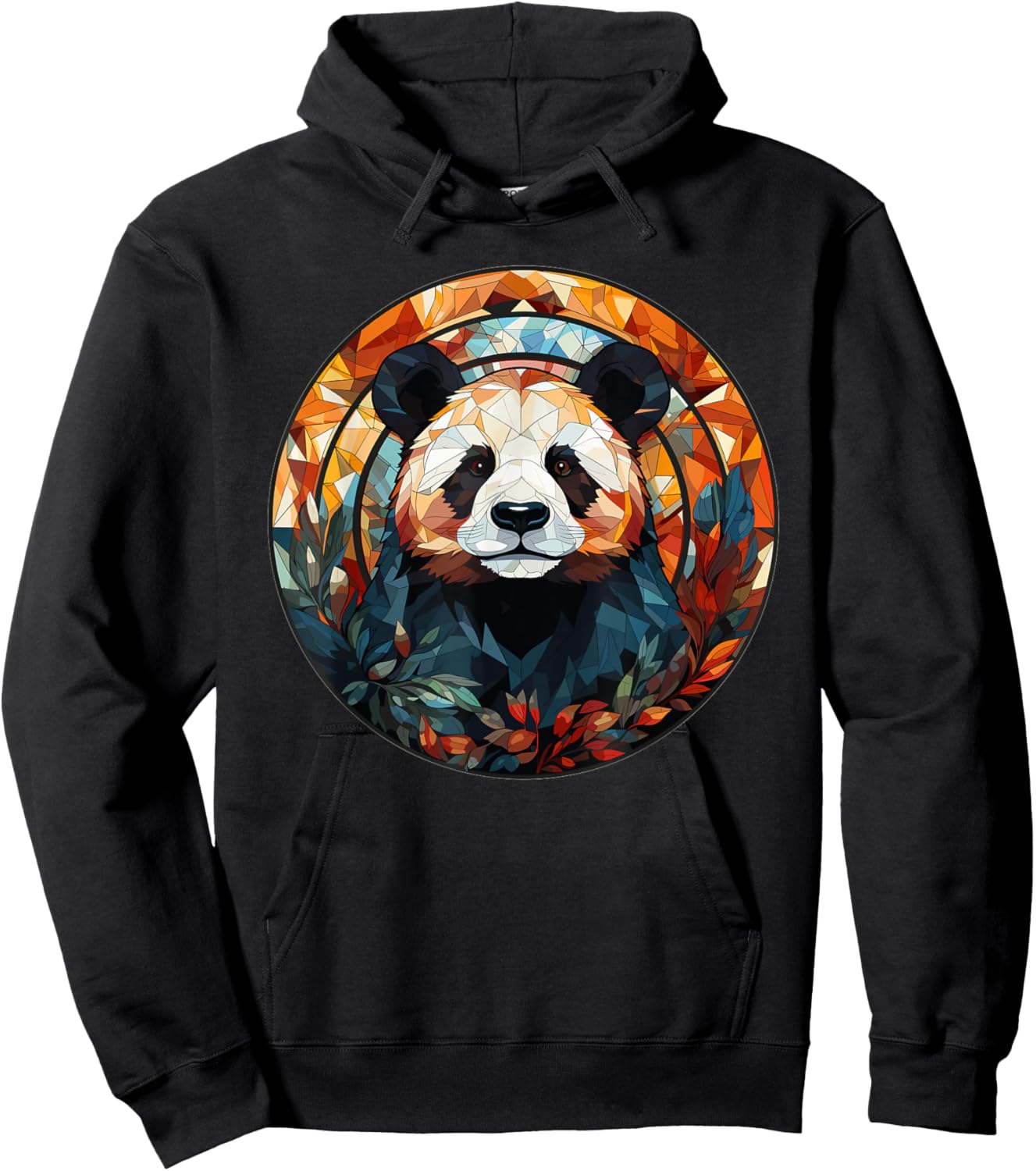 Aesthetic Stained Glass Panda Hoodie - Hoodie | Black