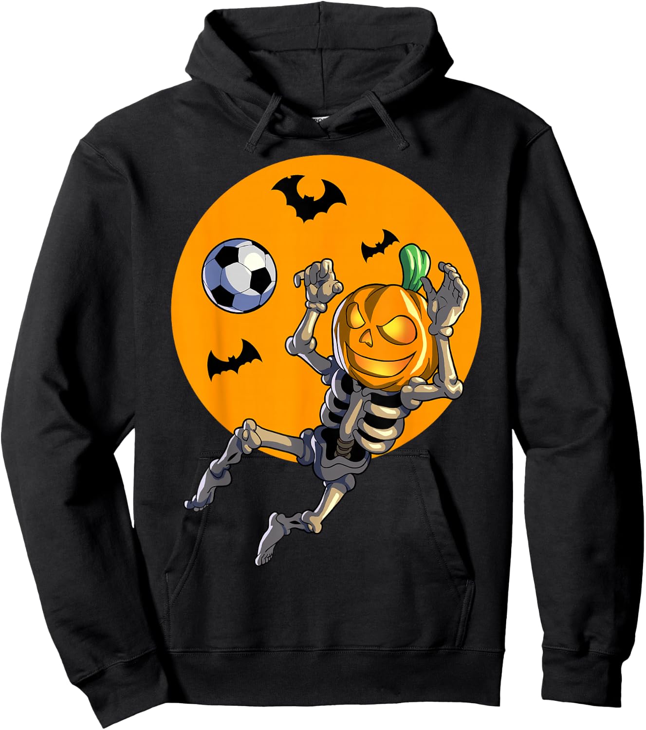 Soccer Skeleton Halloween Men Boys Soccer Halloween Hoodie - Hoodie | Black