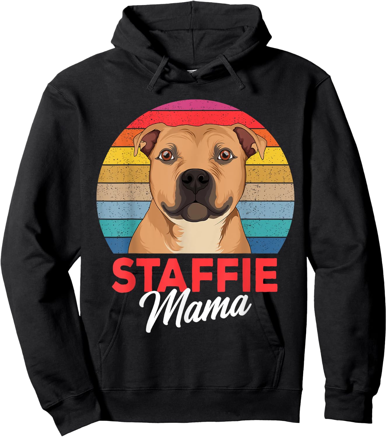 Staffie Mama Cute Staffordshire Bull Terrier Dog Girls Gift Hoodie - Hoodie | Black