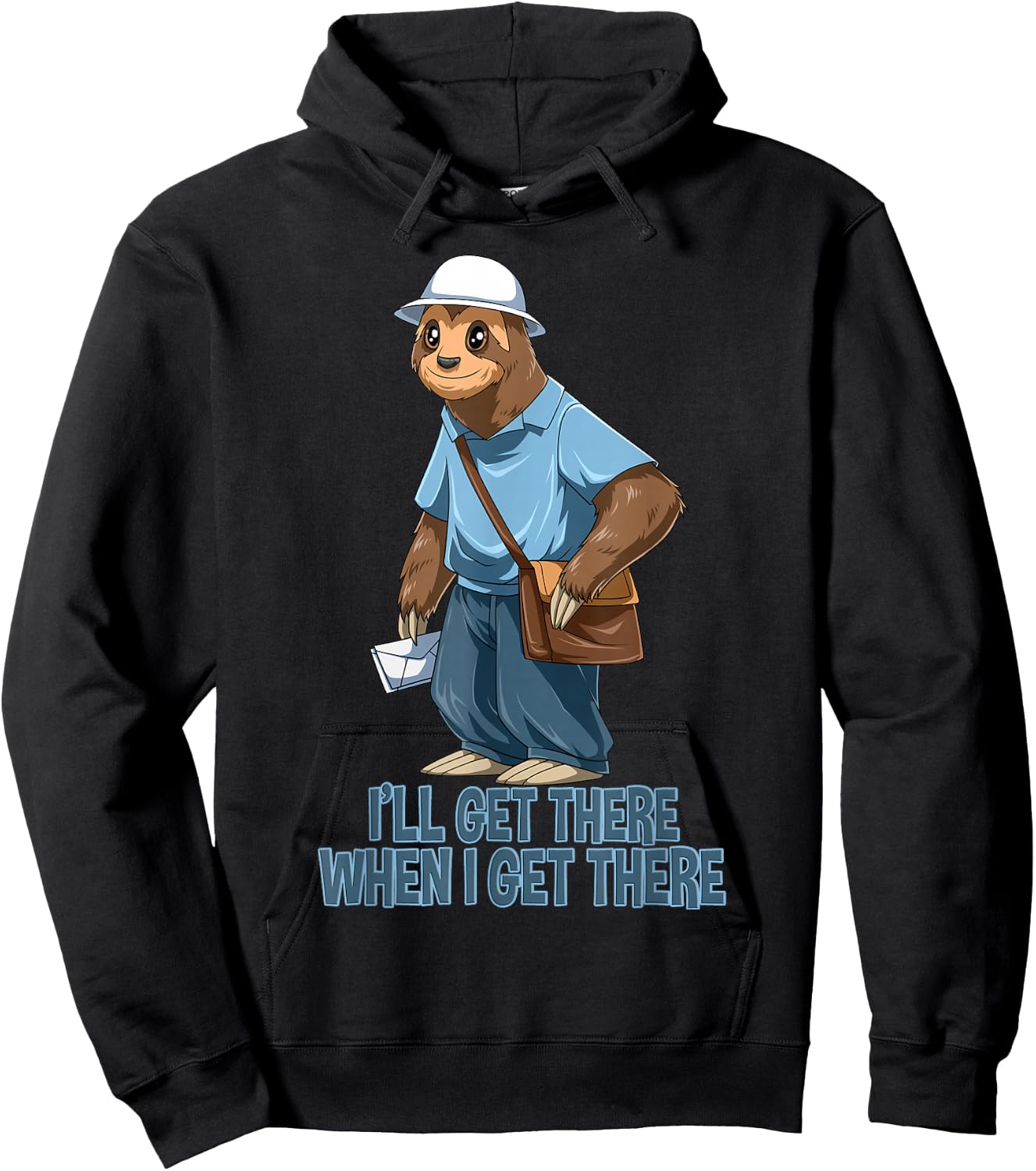 Sloth Mailman - Funny and Rude Mailman Postal Worker Gift Hoodie - Hoodie | Black