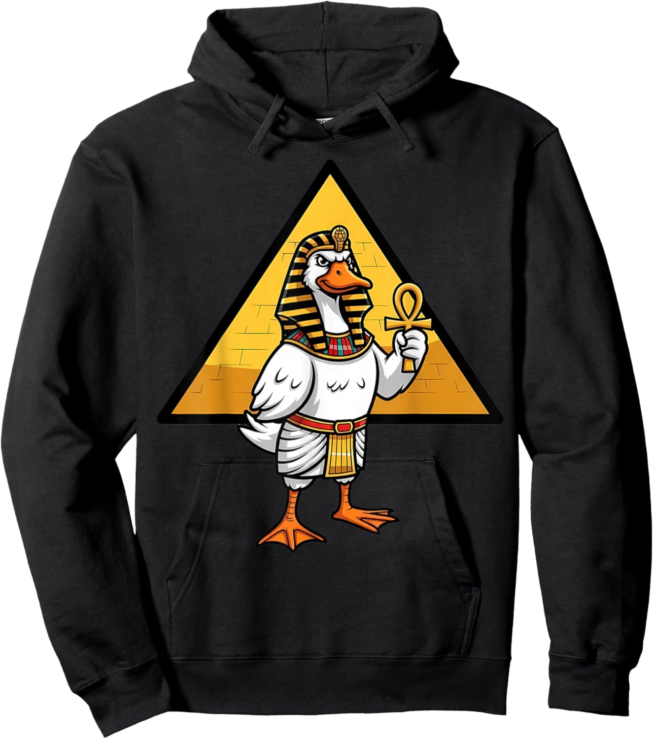 Egyptian Goose Pharaoh Ancient Egypt Pyramid Ankh Hoodie - Hoodie | Black