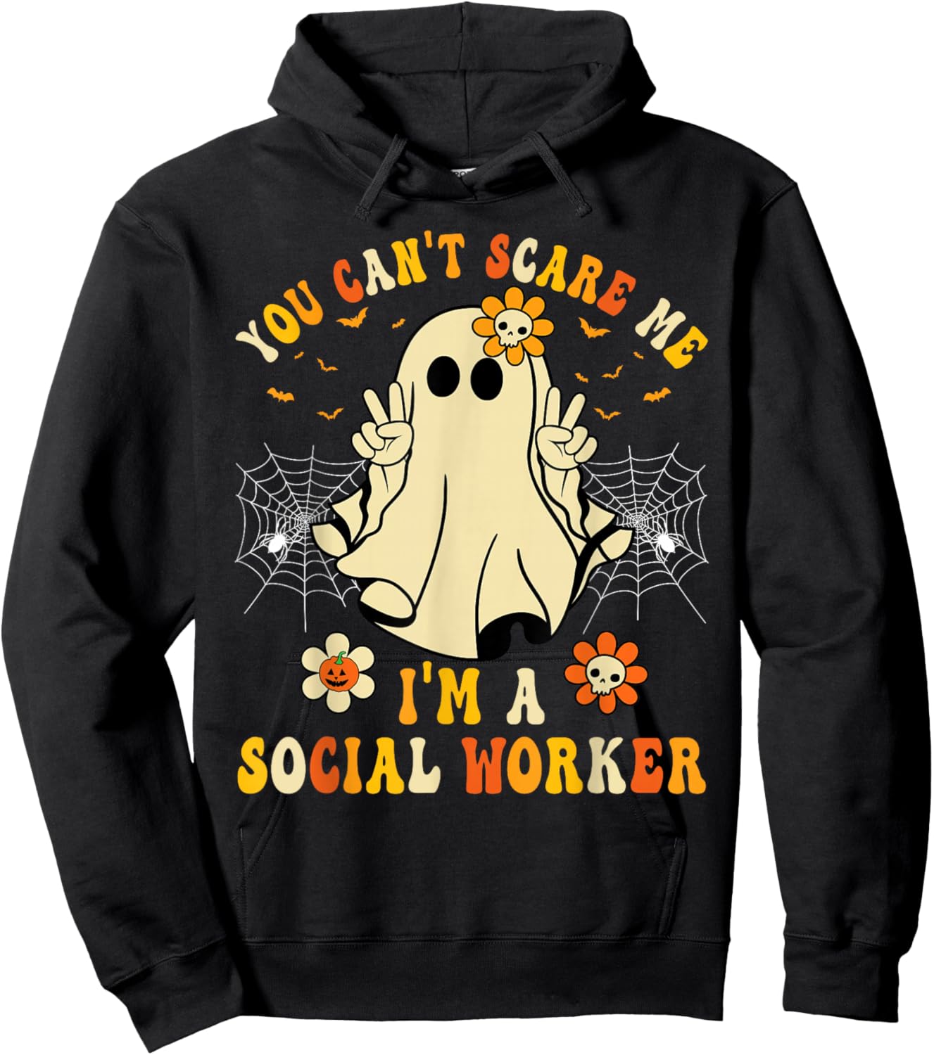 You Can't Scare Me I'm a School Social Worker Halloween Hoodie - Hoodie | Black