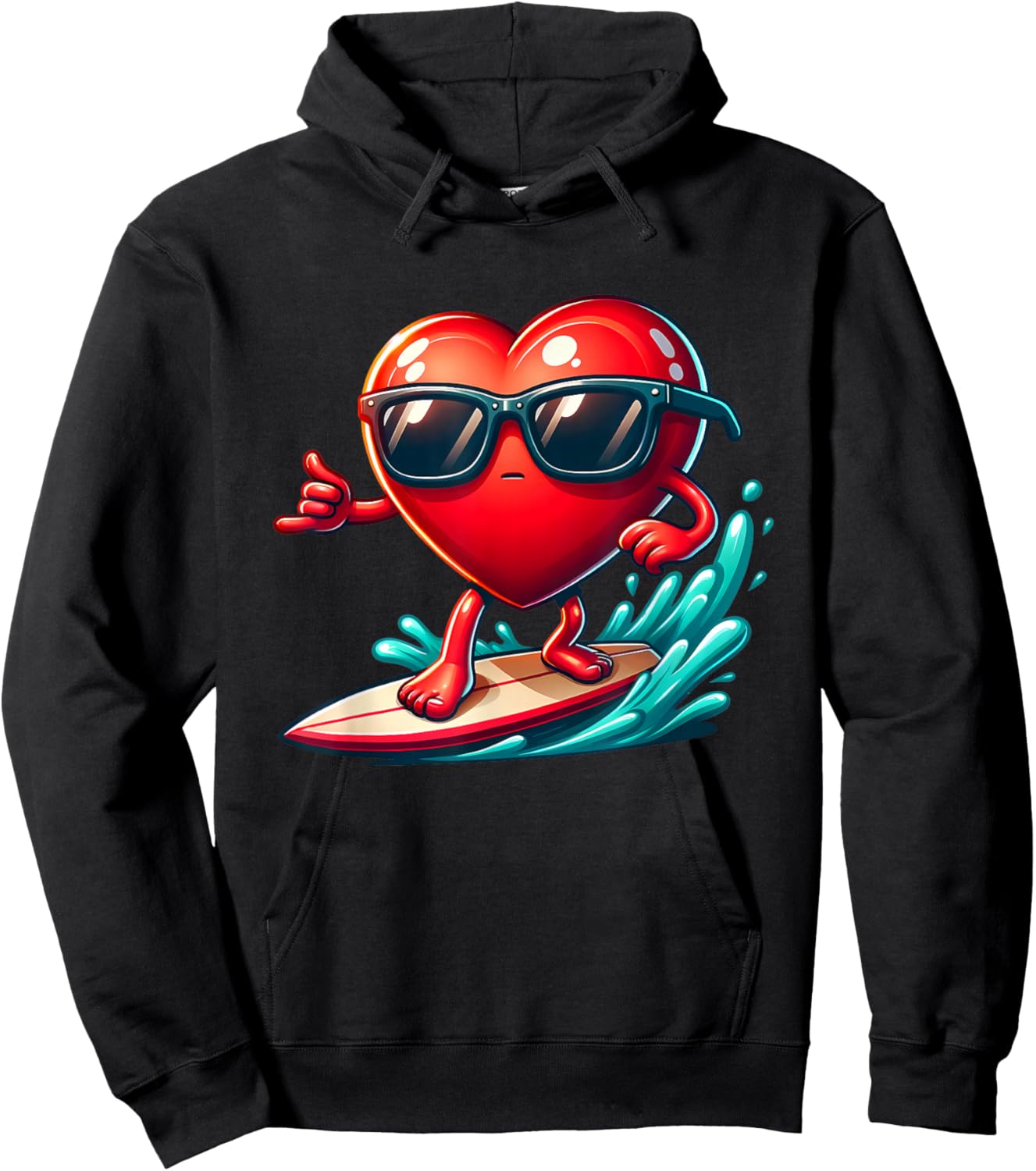 Funny Valentine Surfing Surfer Surf Water Sports Couples Hoodie - Hoodie | Black