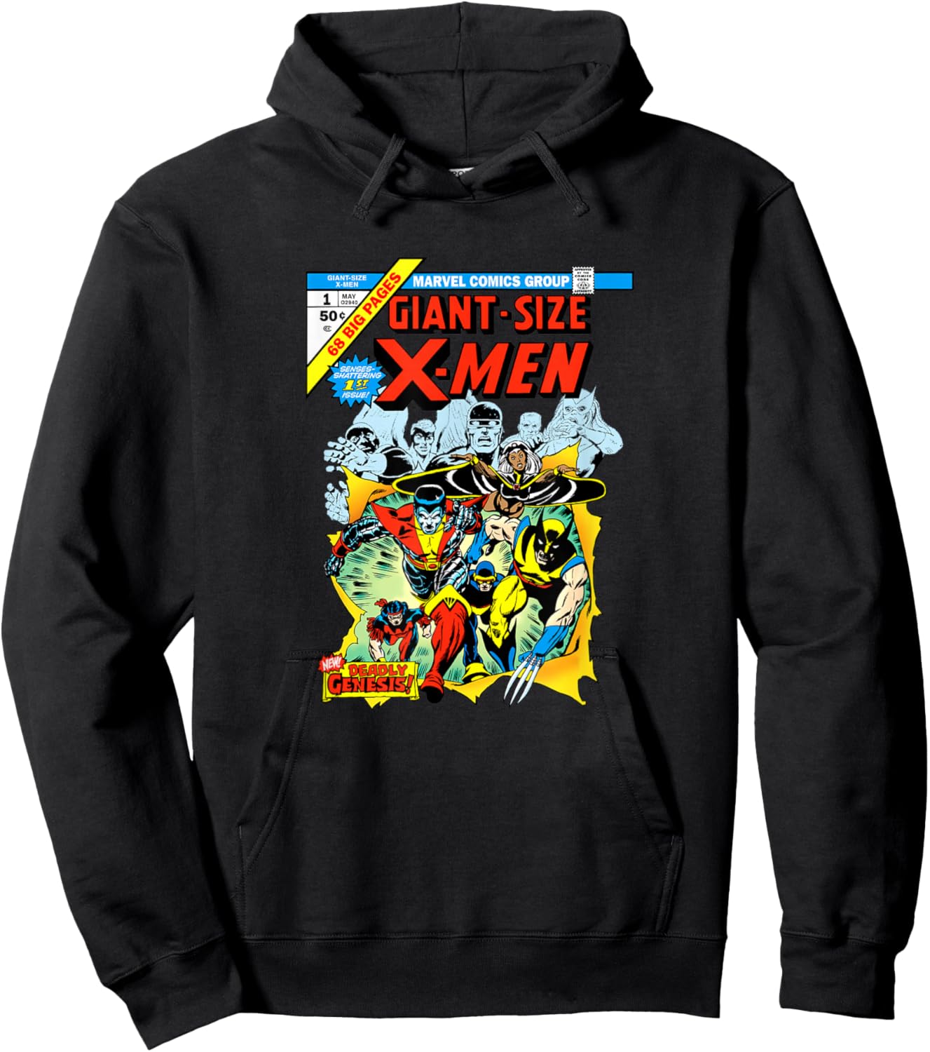 Marvel X-Men Giant Size X-Men Retro Comic Book Cover Hoodie - Hoodie | Black