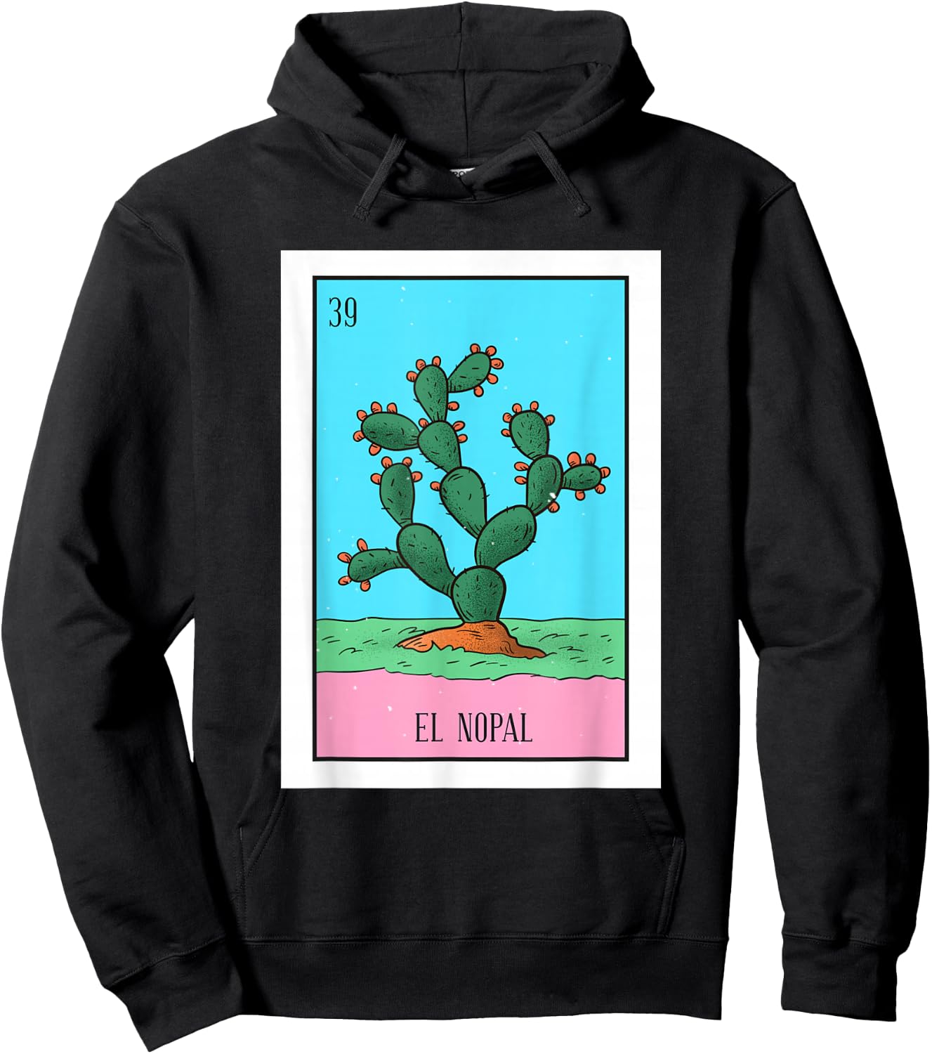 El Nopal Lottery Card Gift The Cactus Card Mexican Lottery Hoodie - Hoodie | Black