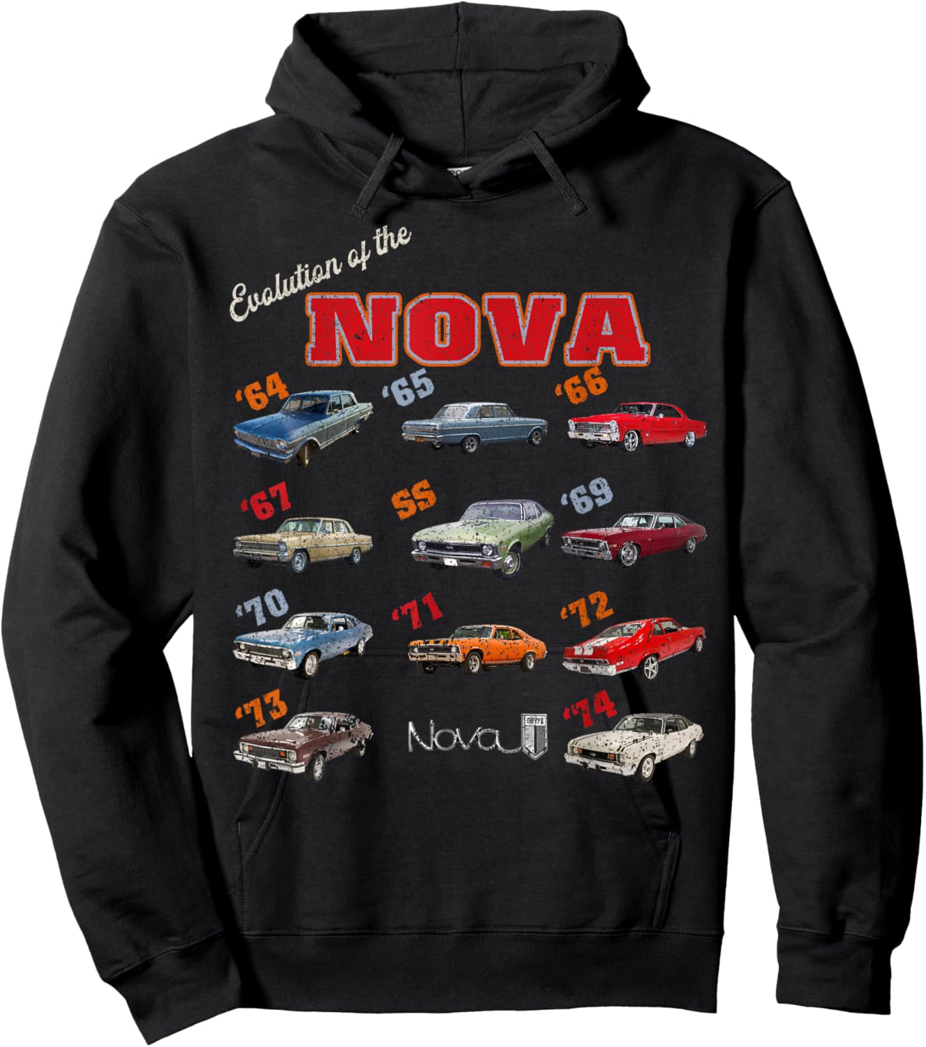 1969 72 63 64 65 66 67 68 70 71 73 74 chevys nova Evolution Hoodie - Hoodie | Black