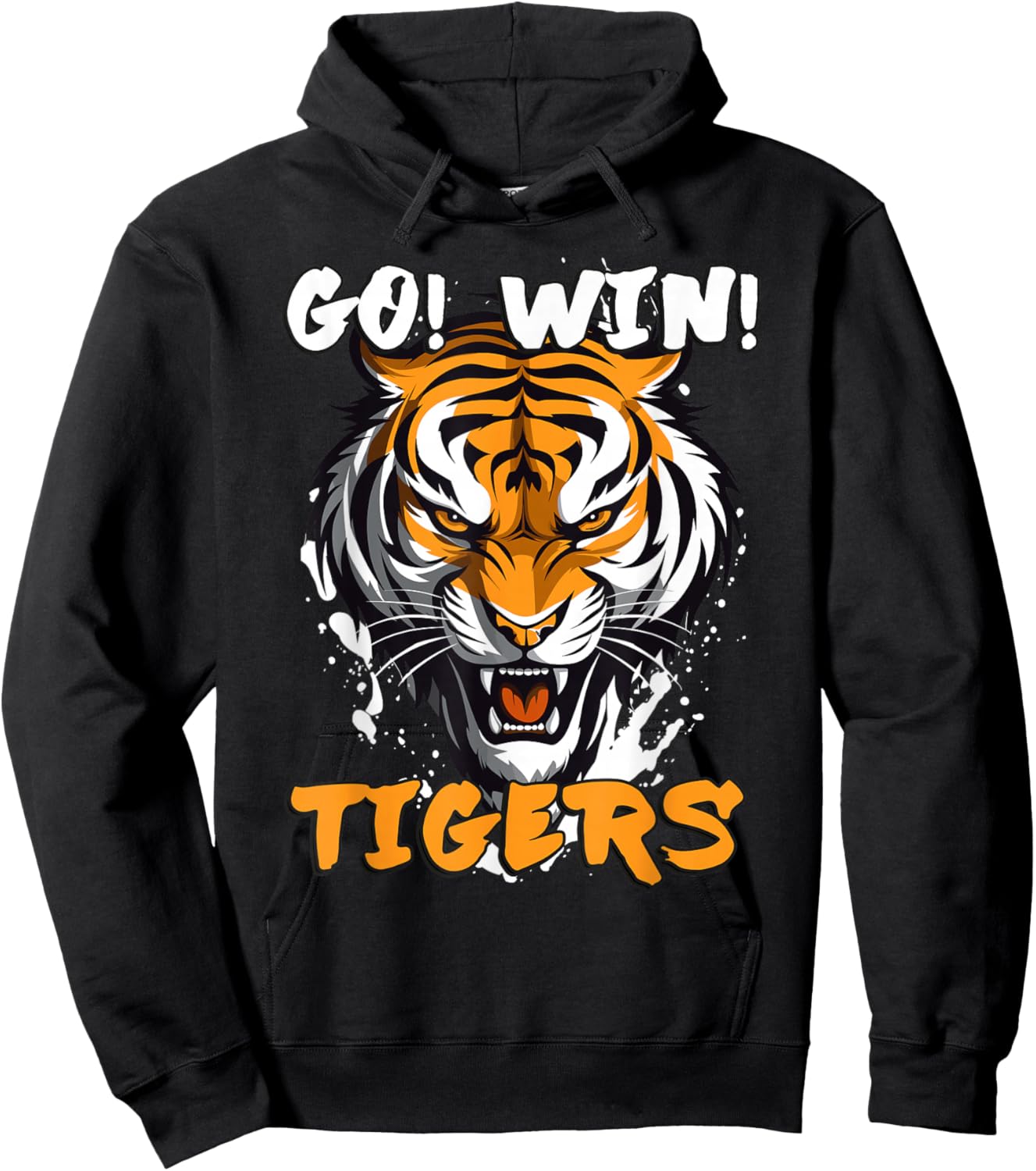 Go! Win! Tigers Sports Design to Support the local Team Hoodie - Hoodie | Black