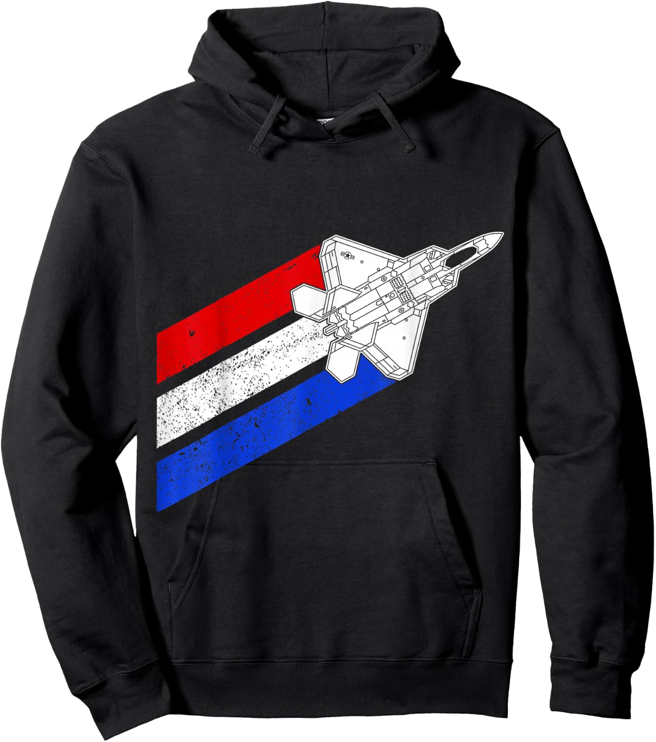 F-22 Raptor Airplane USA Contrails Red White Blue F22 Hoodie - Hoodie | Black