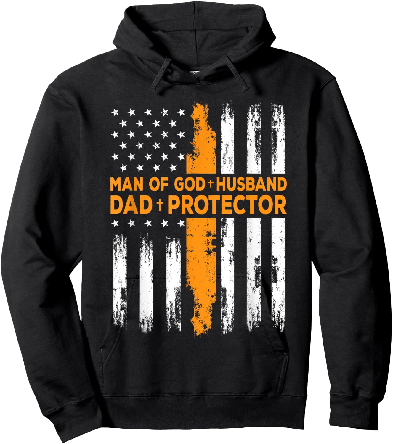 Jesus God Religious Man of God Husband Dad Protector Hoodie - Hoodie | Black
