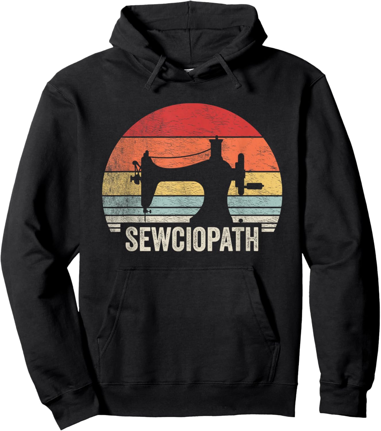 Vintage Sewciopath Funny Sewing Lover Quilter Sewing Machine Hoodie - Hoodie | Black