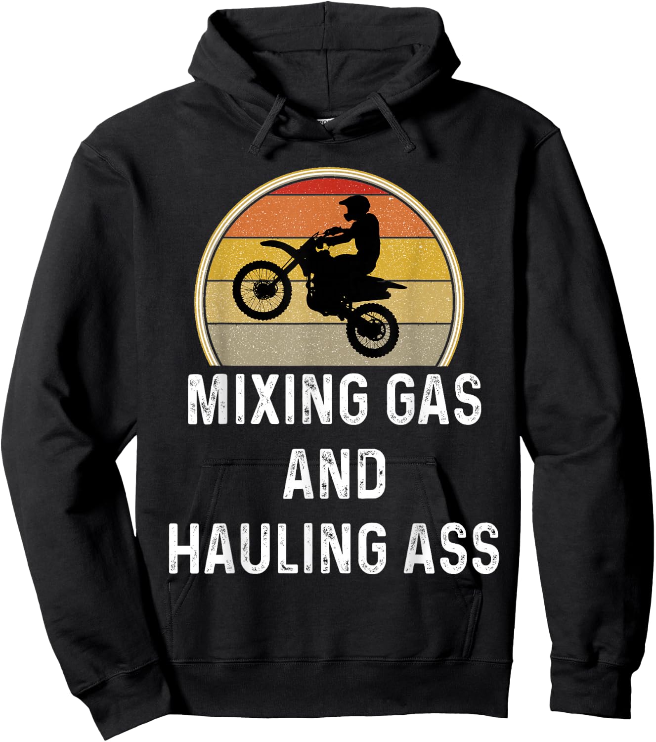 Motorcross Gift Dirt Bike Shirt Mixing Gas And Hauling Ass Hoodie - Hoodie | Black