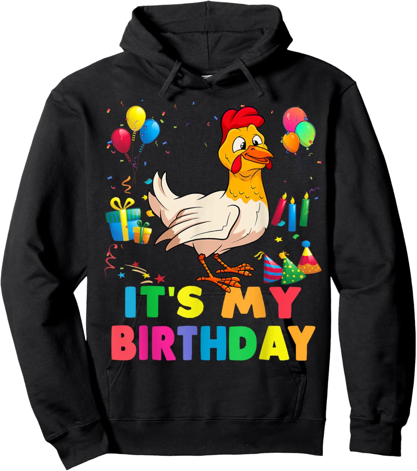 It's my birthday, a chicken stamping party for girls Hoodie - Hoodie | Black