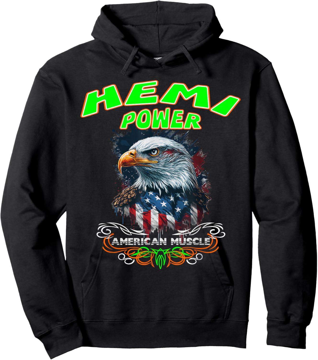 392 Hemi Power Patriotic Eagle Muscle Car Design Hoodie - Hoodie | Black