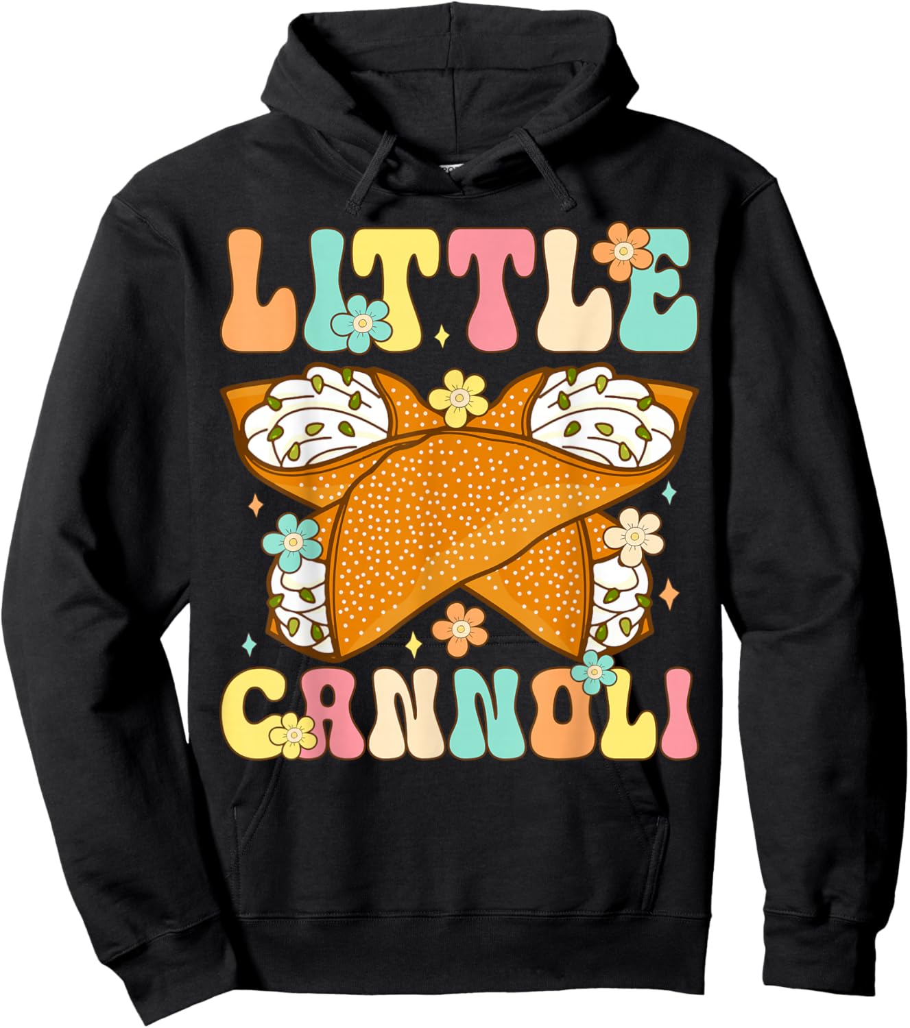 Cute Little Cannoli Dessert Lover Italian Food Hoodie - Hoodie | Black