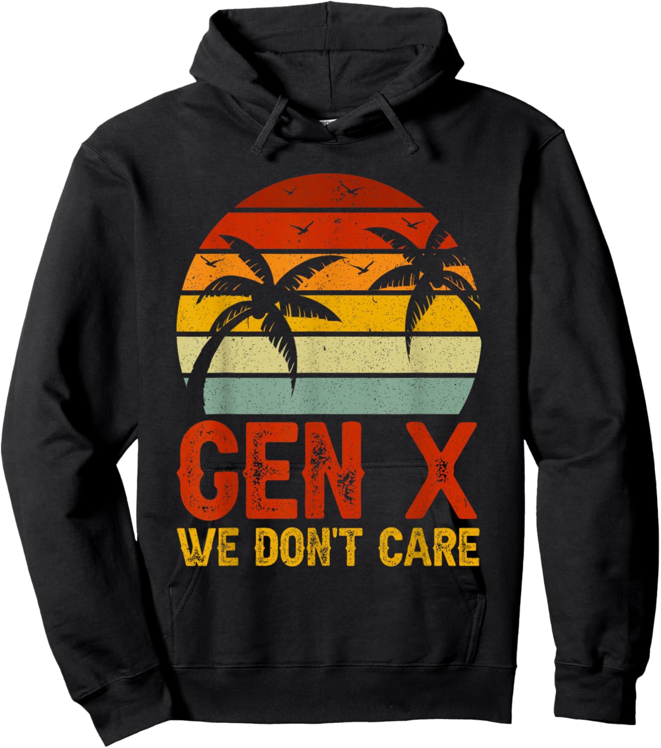 We Don't Care Retro GenX Hoodie - Hoodie | Black