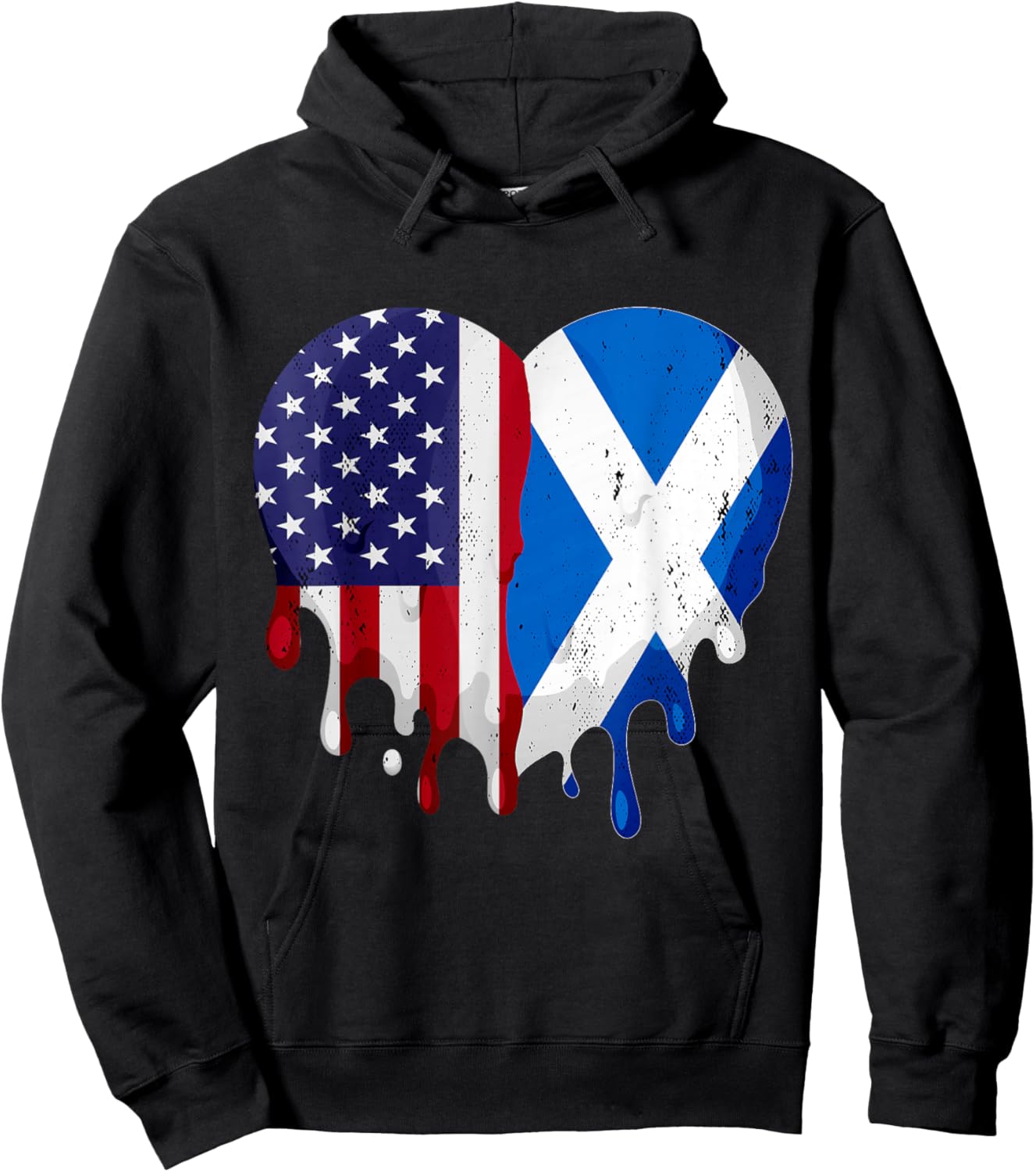 American Scottish Heritage Month Scotland Flag Heart Hoodie - Hoodie | Black