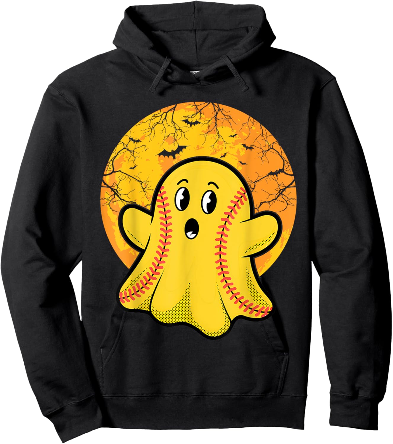 Softball Ghost Softball Lover Halloween Costume Hoodie - Hoodie | Black