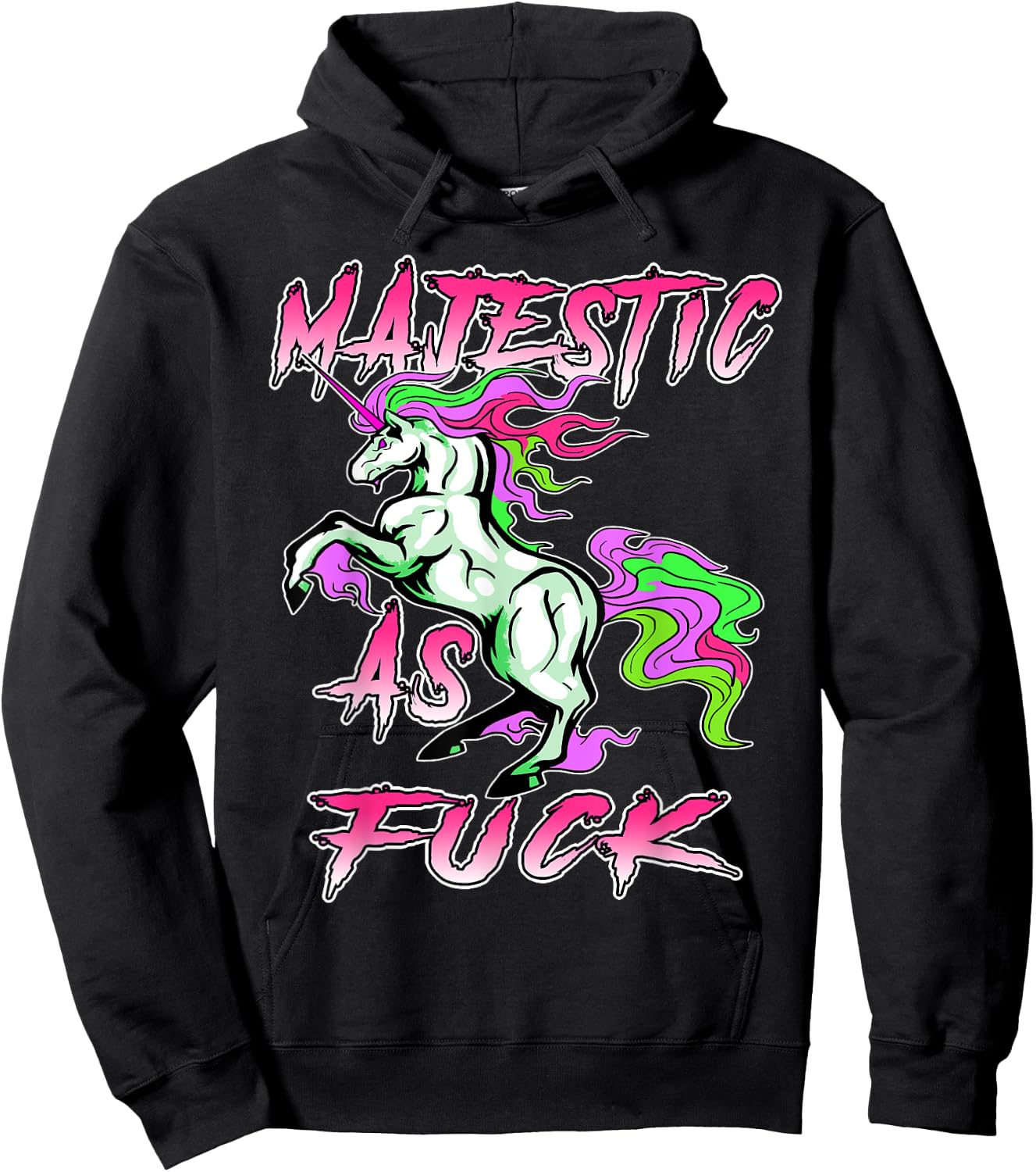 Majestic as Fuck Unicorn Shirt, Fucking Magical, Funny Humor Hoodie - Hoodie | Black