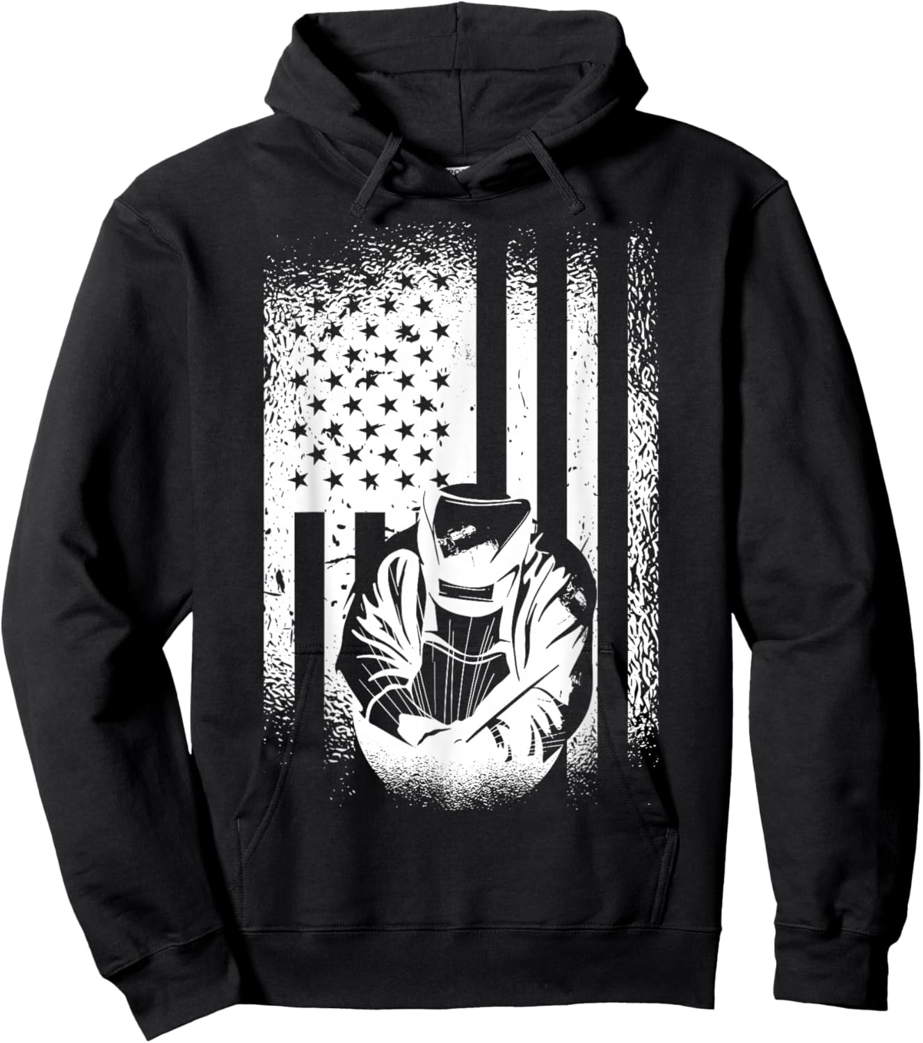 American Flag Welder Patriotic Welder Men's Welding Gift Hoodie - Hoodie | Black