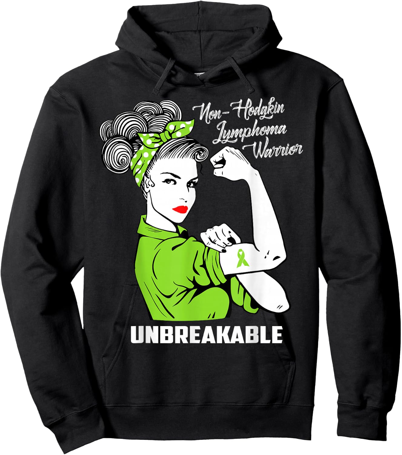 Non-Hodgkin Lymphoma Warrior Unbreakable Awareness Hoodie - Hoodie | Black