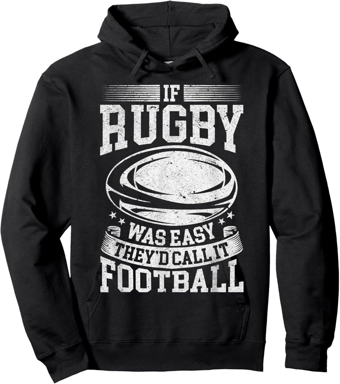 If rugby was easy they'd call it football - Funny Rugby Game Hoodie - Hoodie | Black