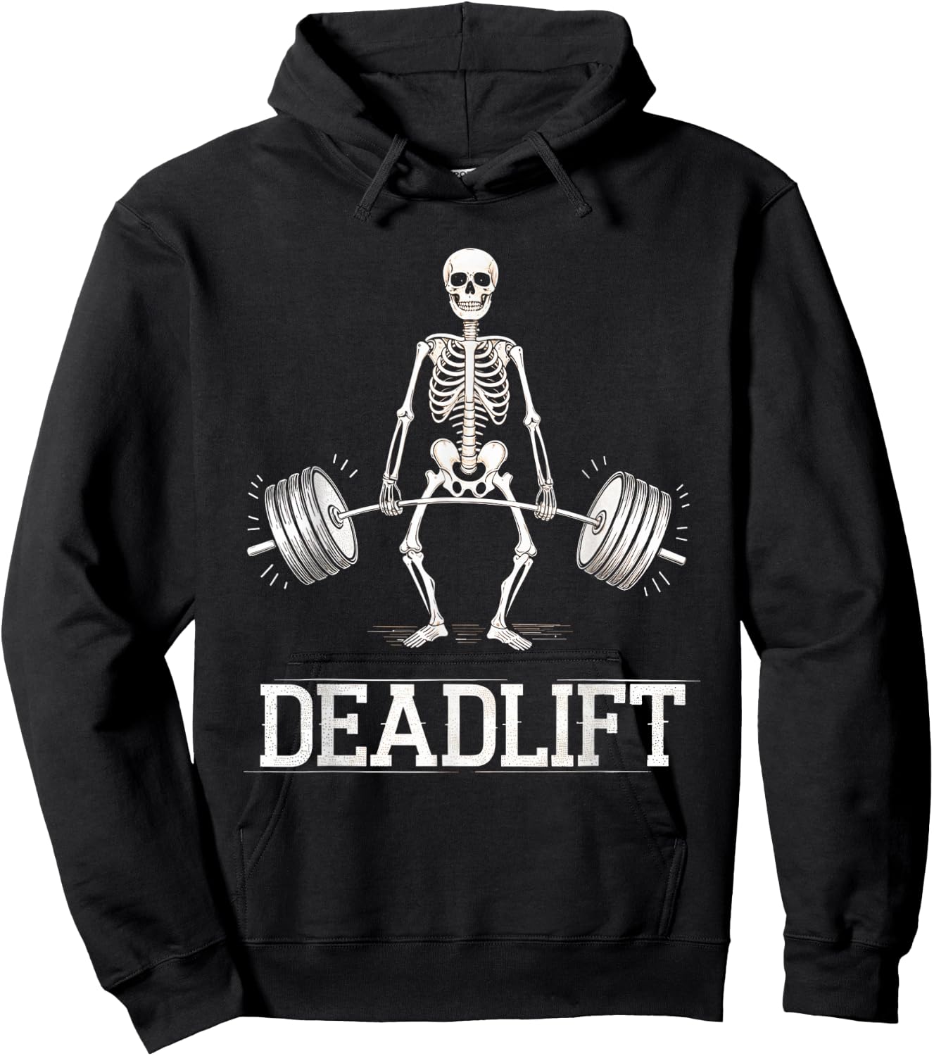 Deadlift Skeleton Weightlifting Fitness Gym Workout Hoodie - Hoodie | Black