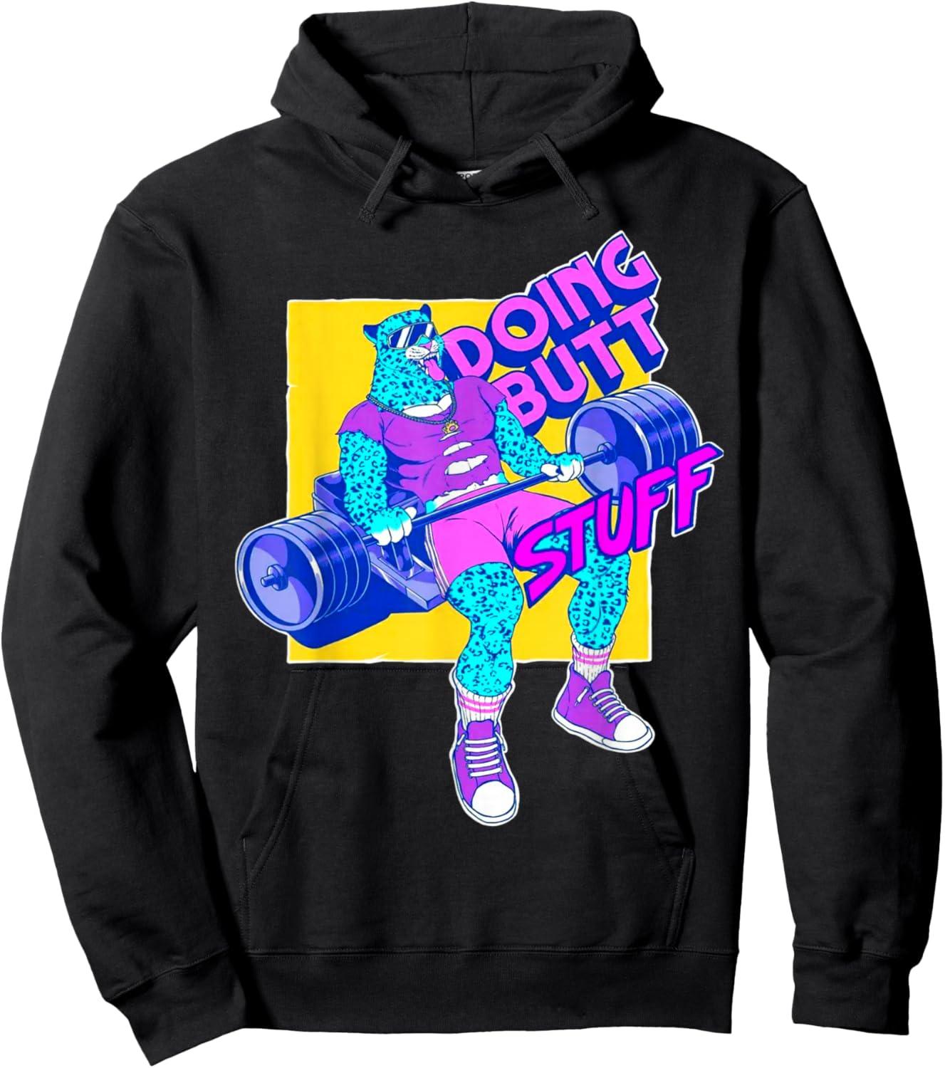 Funny Doing Stuff Workout Bodybuilding Fitness Gym Muscle Hoodie - Hoodie | Black