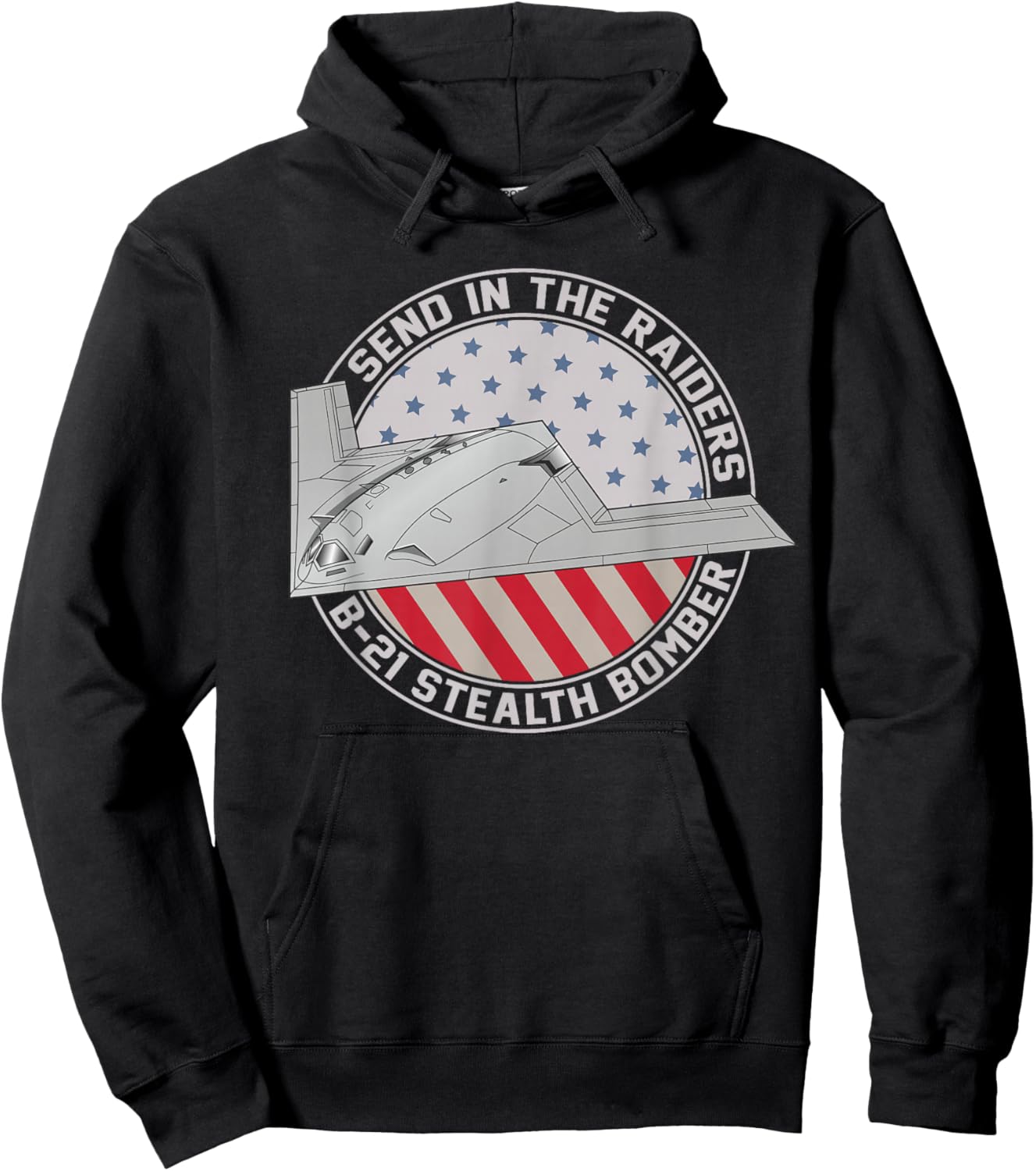 US B-21 Raider Stealth Bomber Military Aircraft American B21 Hoodie - Hoodie | Black