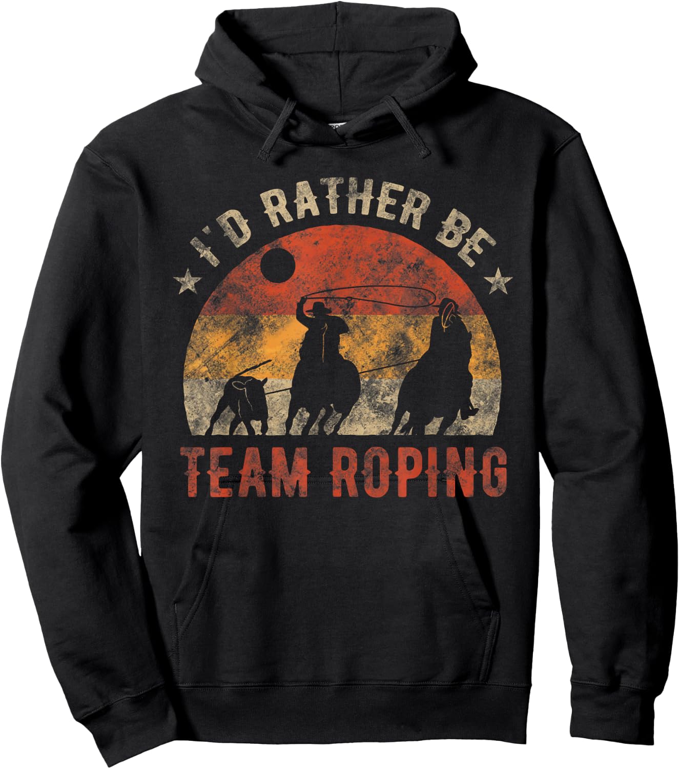 I'd Rather Be Team Roping Hoodie - Hoodie | Black
