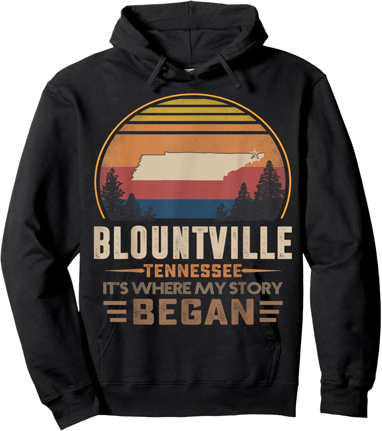 Vintage Blountville Tennessee Homtown My Story Began Hoodie - Hoodie | Black