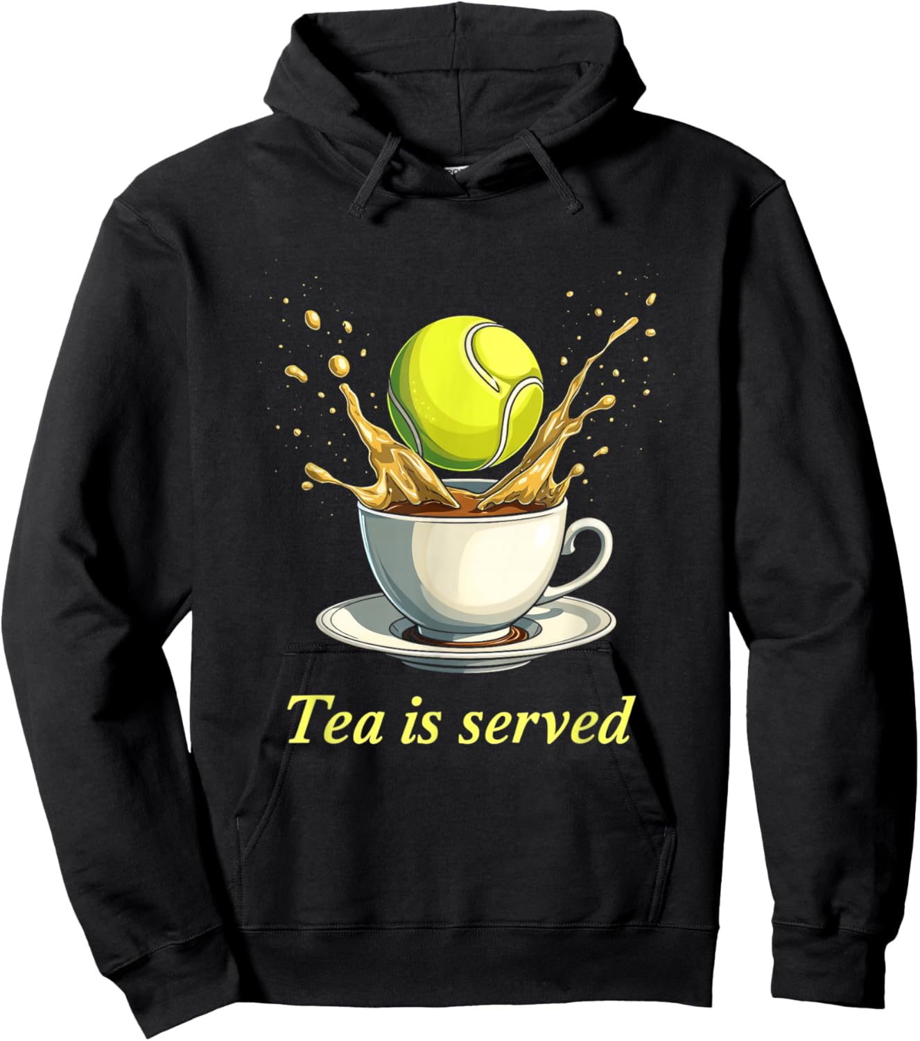 Tea Is Served Tennis Humor Hoodie - Hoodie | Black