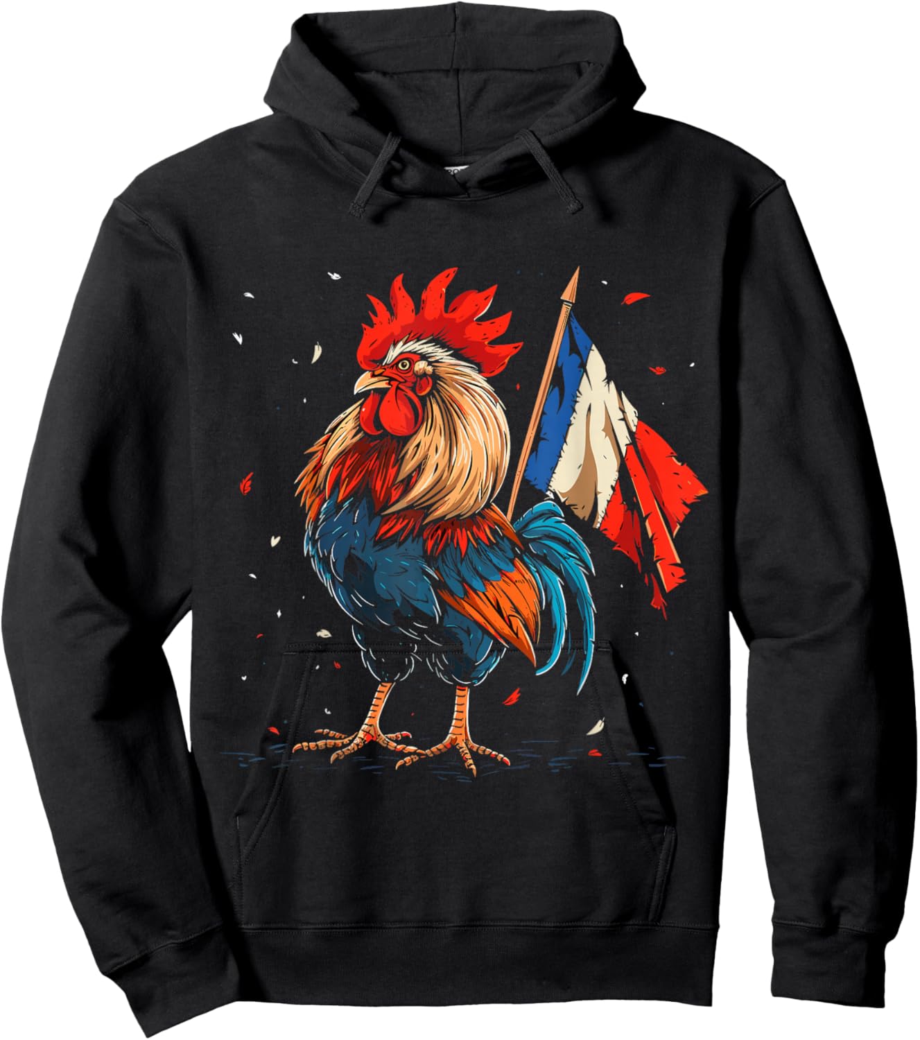 Proud Patriotic French Rooster France Flag Pride Hoodie - Hoodie | Black