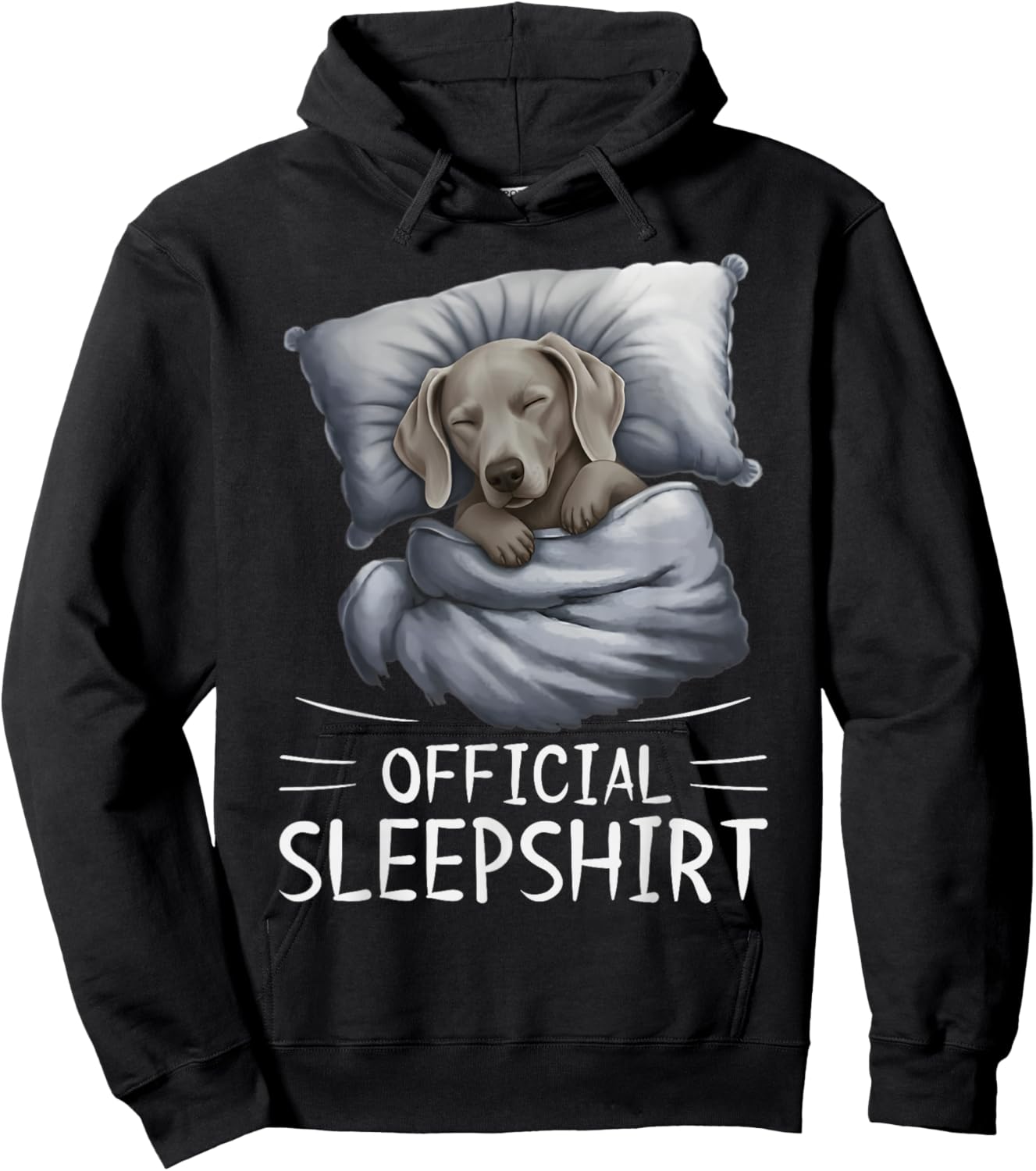 Weimaraner Dog Official Sleepshirt Pajamas Nightgown Hoodie - Hoodie | Black