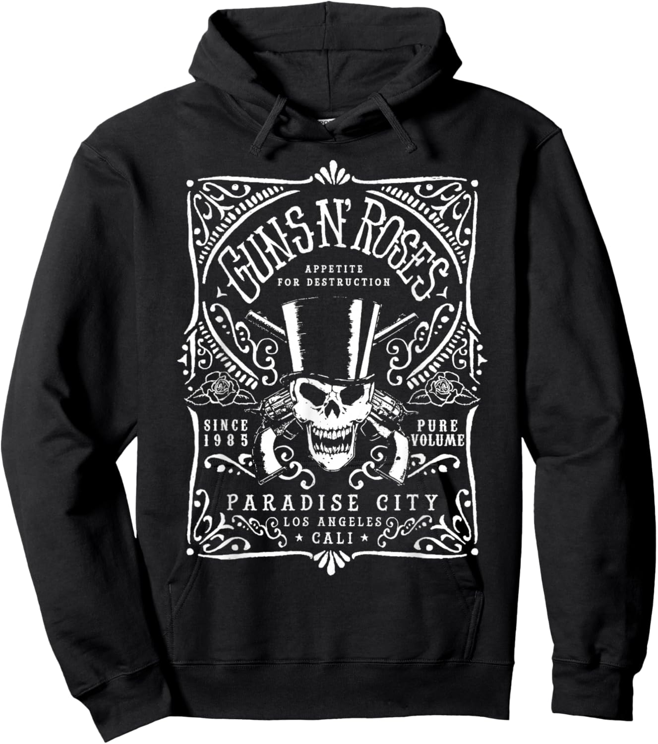 Official Guns N' Roses Paradise City Label Hoodie - Hoodie | Black