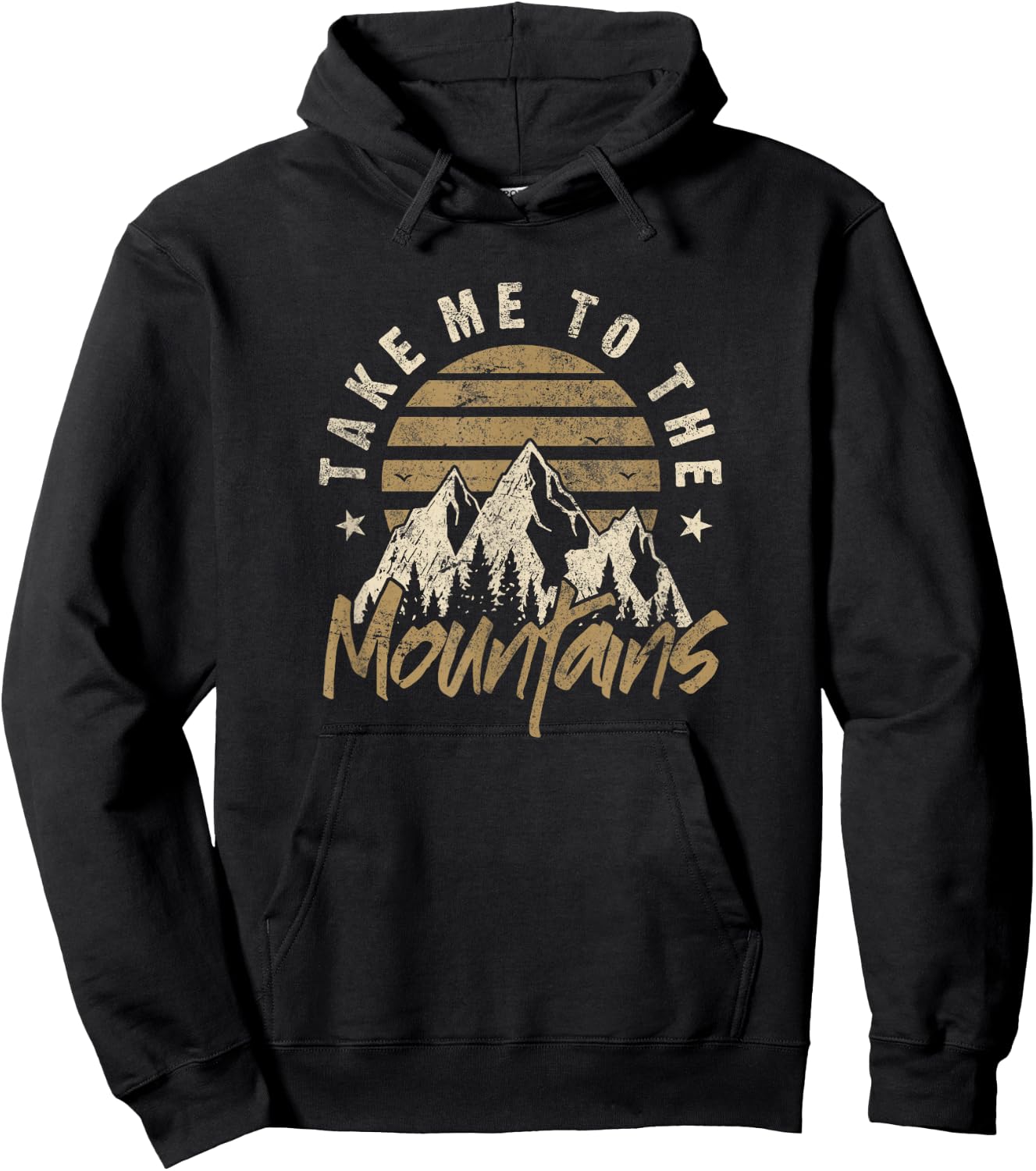 Vintage Take Me to the Mountains Adventure Hoodie - Hoodie | Black