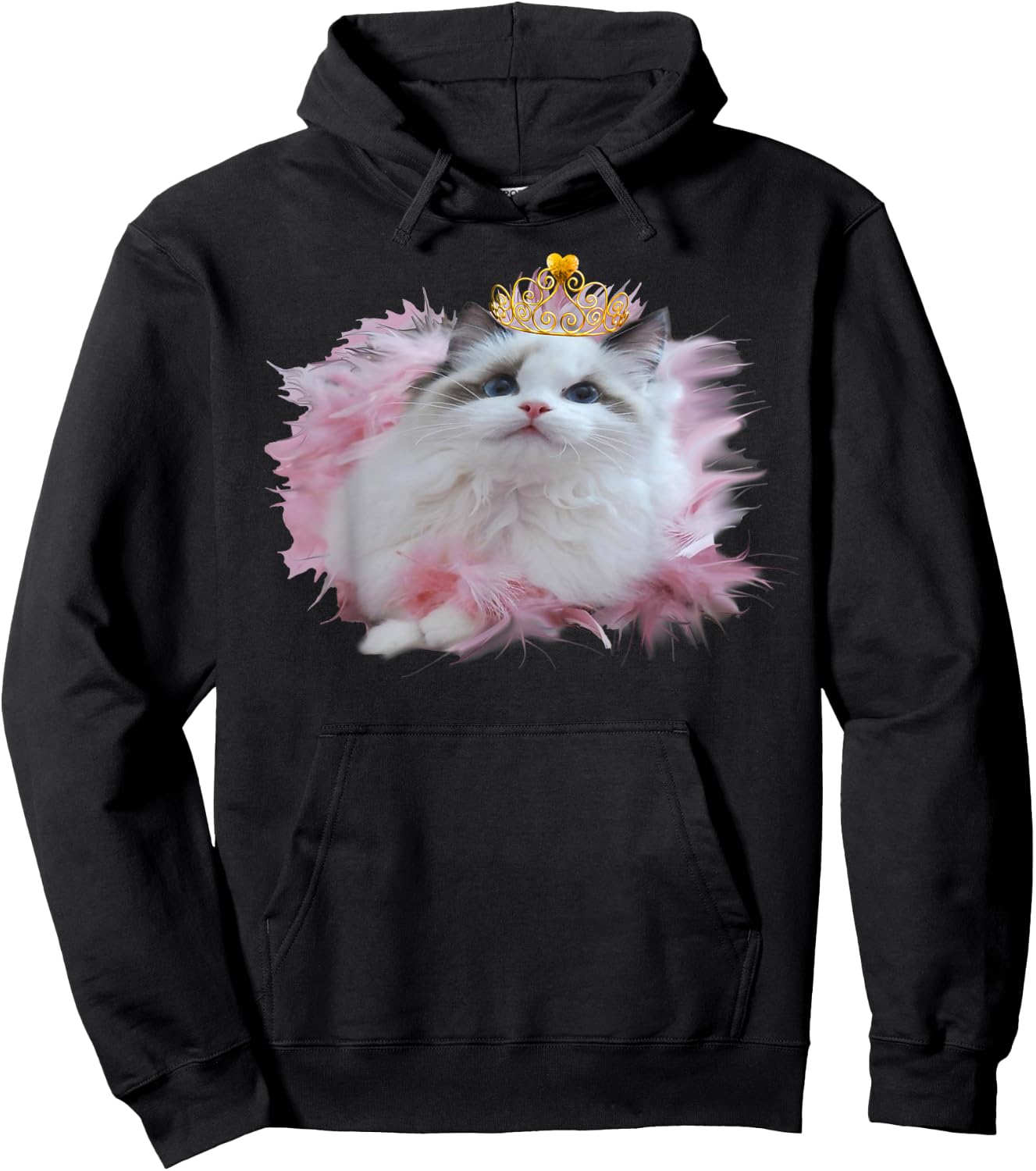 Cute Kitten Crown Princess with tiara apparel for cat lovers Hoodie - Hoodie | Black