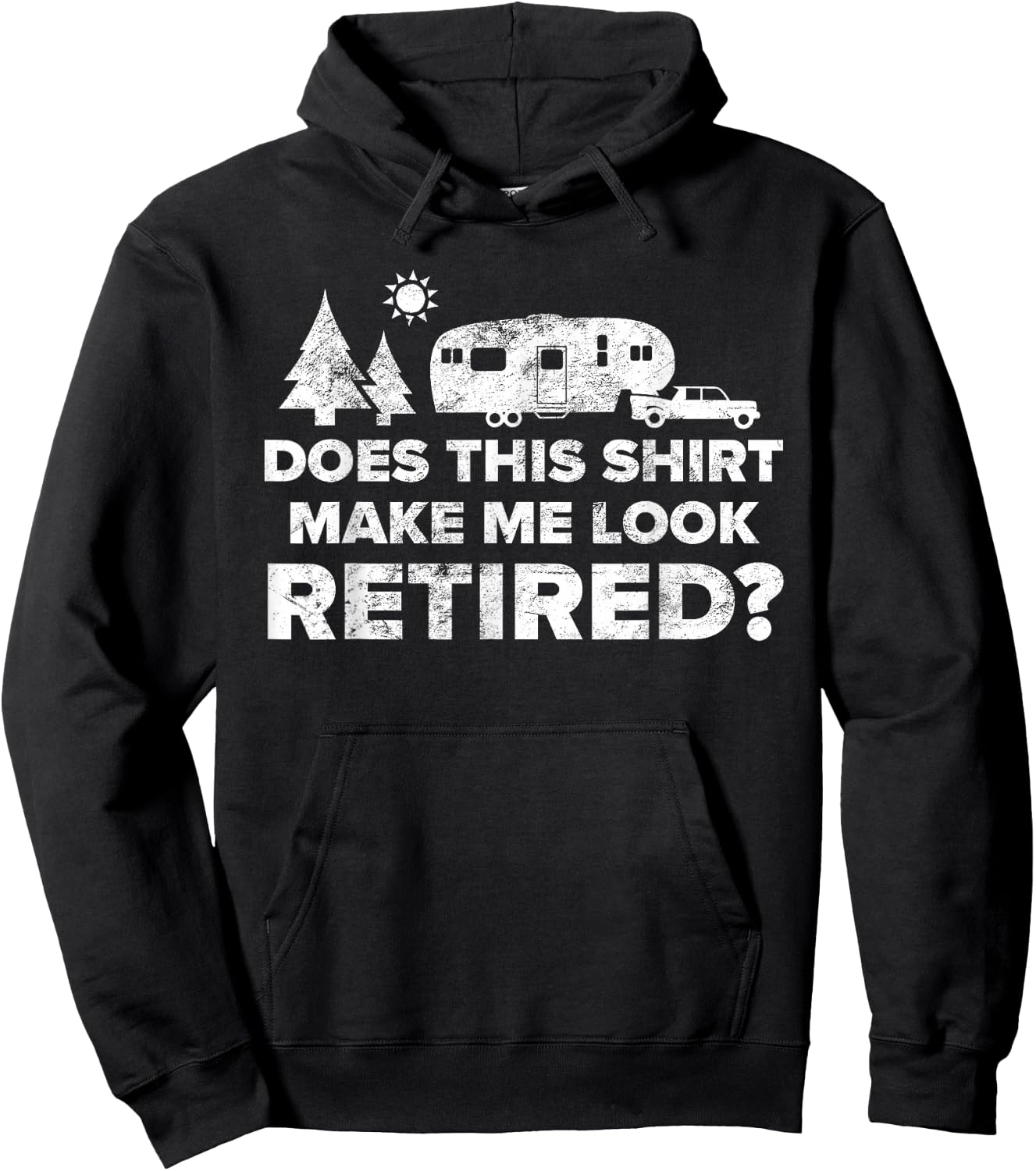 Retired Camping Shirt Retiree Gift 5th Wheel Camper RV Hoodie - Hoodie | Black