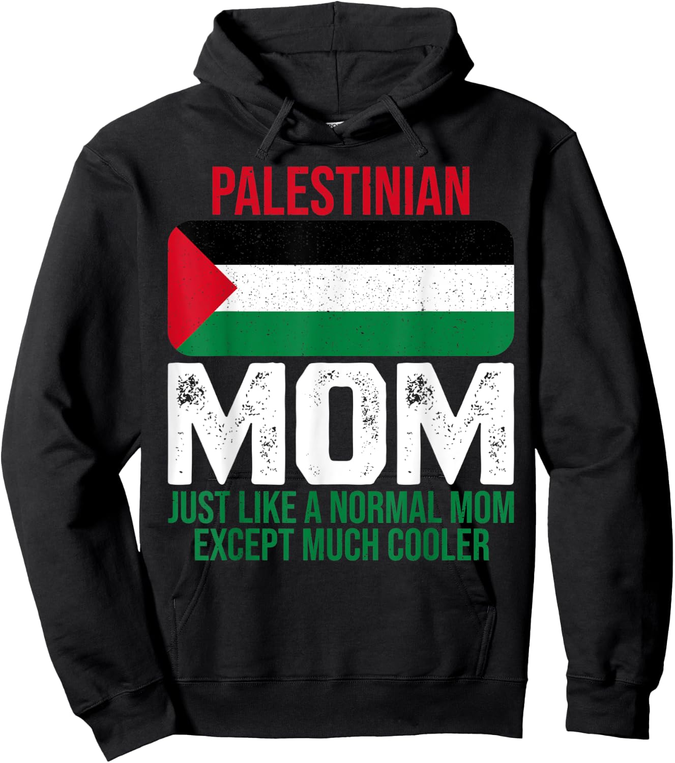 Vintage Palestinian Mom Palestine Flag Design Mother's Day Hoodie - Hoodie | Black