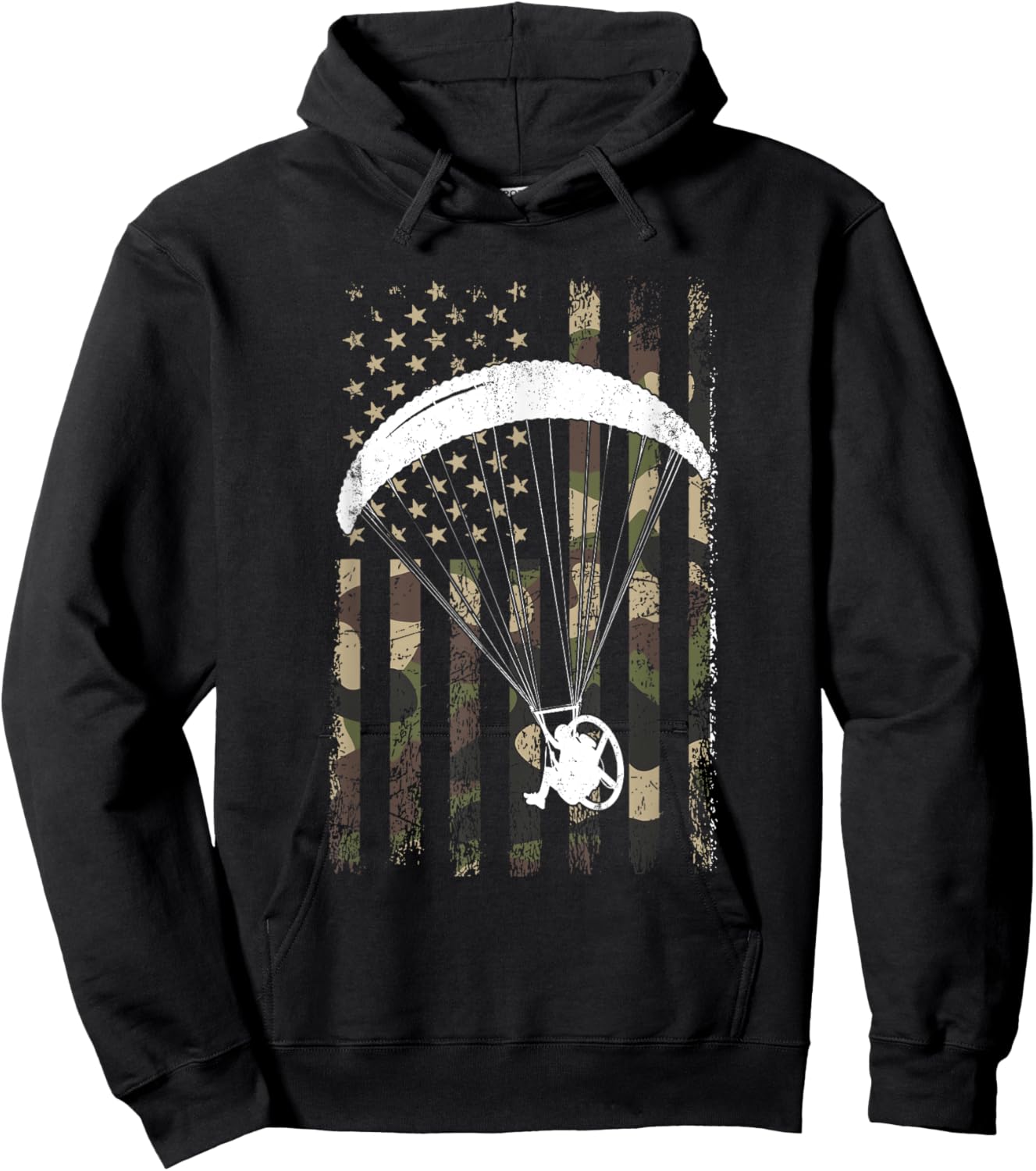 paramotor American Flag, paramotor Hoodie - Hoodie | Black