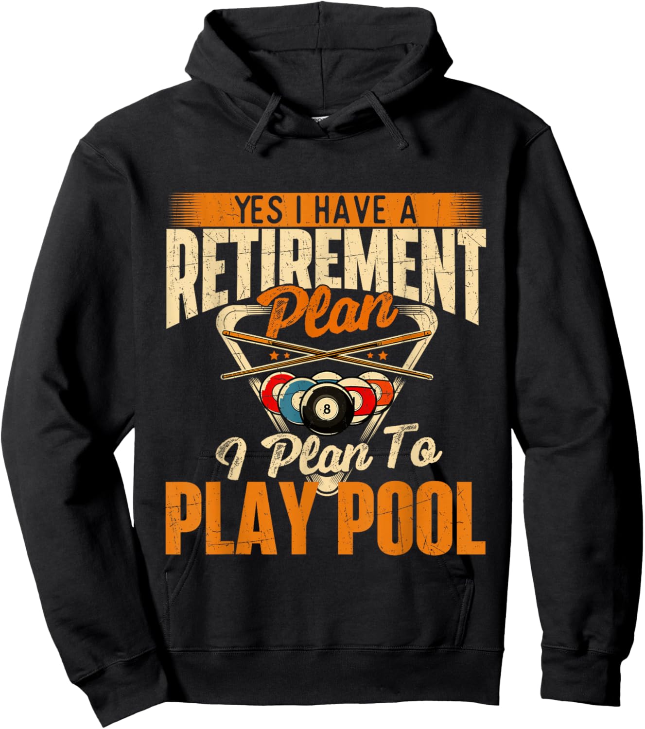 Retirement Plan Play Pool - Billiard Player Sports Hoodie - Hoodie | Black
