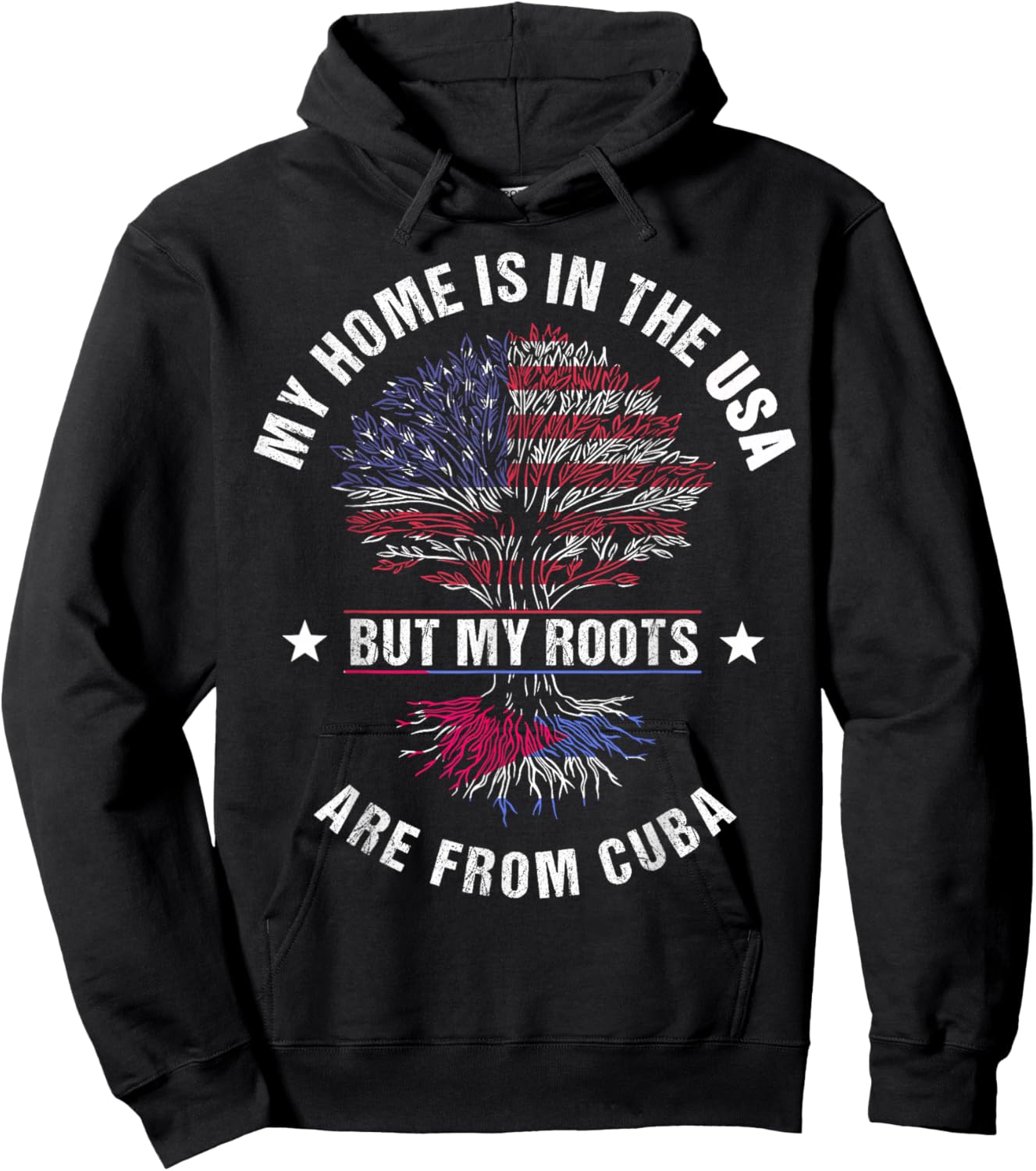 Cuban American Country Heritage Month Patriot Flags Hoodie - Hoodie | Black