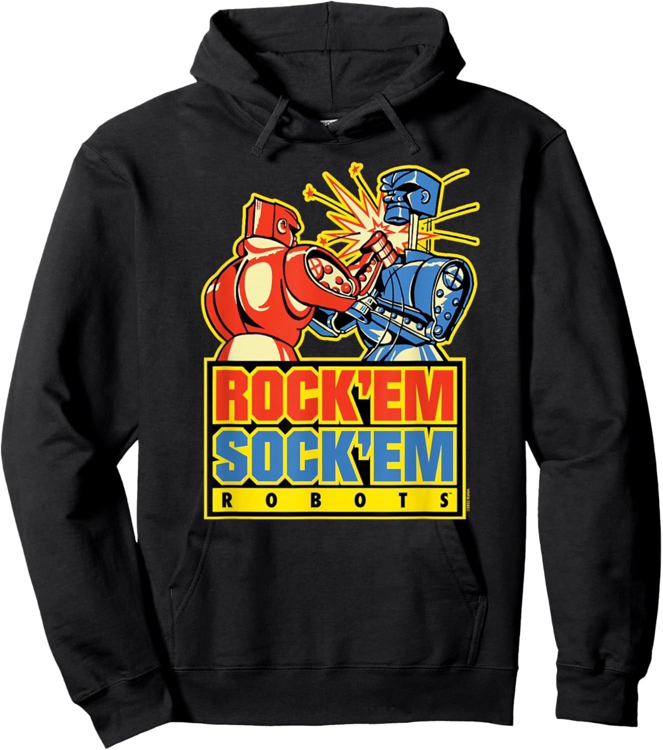 Rock'Em Sock'Em - Logo With Robots Hoodie - Hoodie | Black